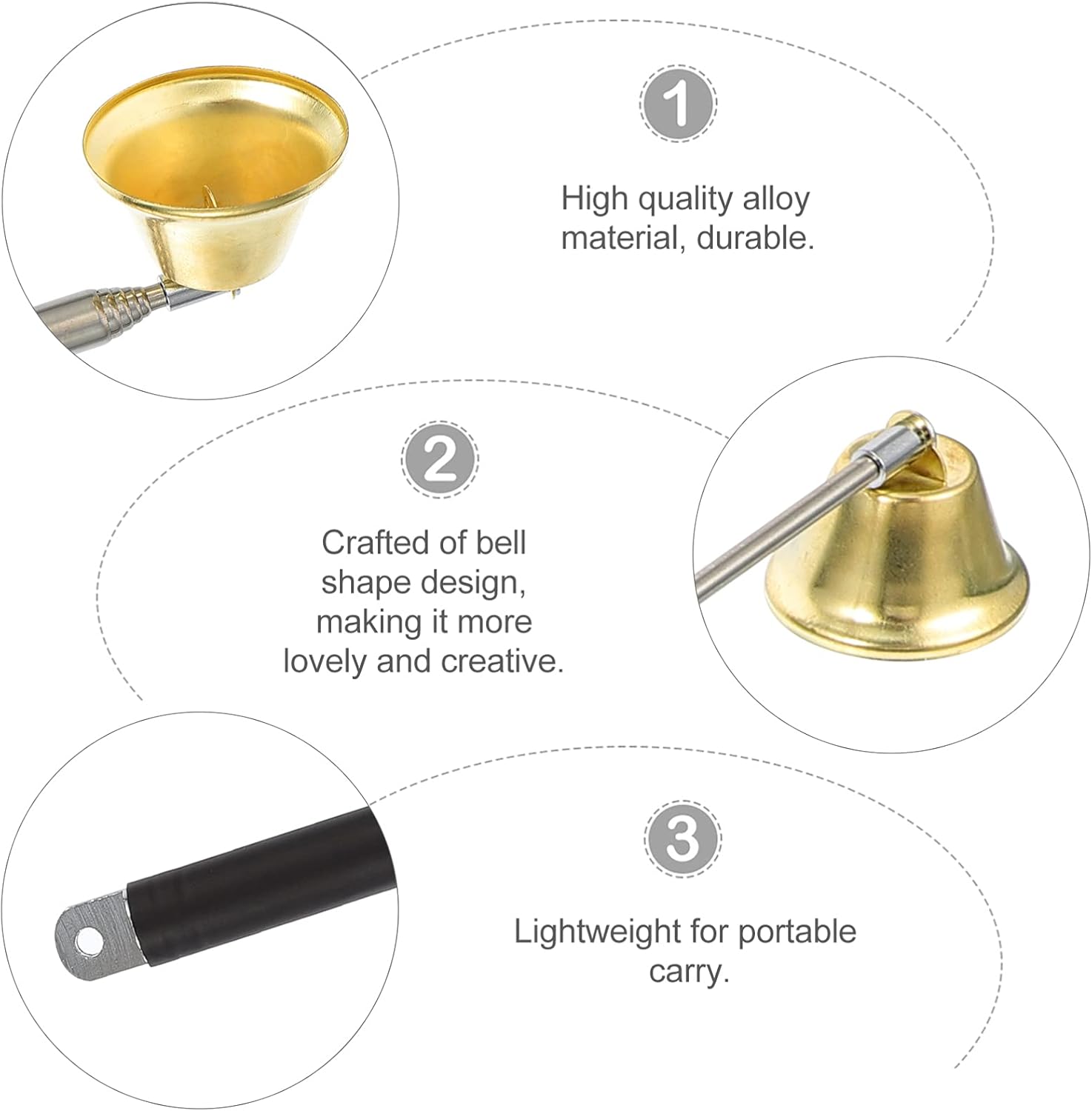2pcs Extensible Candle Snuffer for Safe Wick Removal