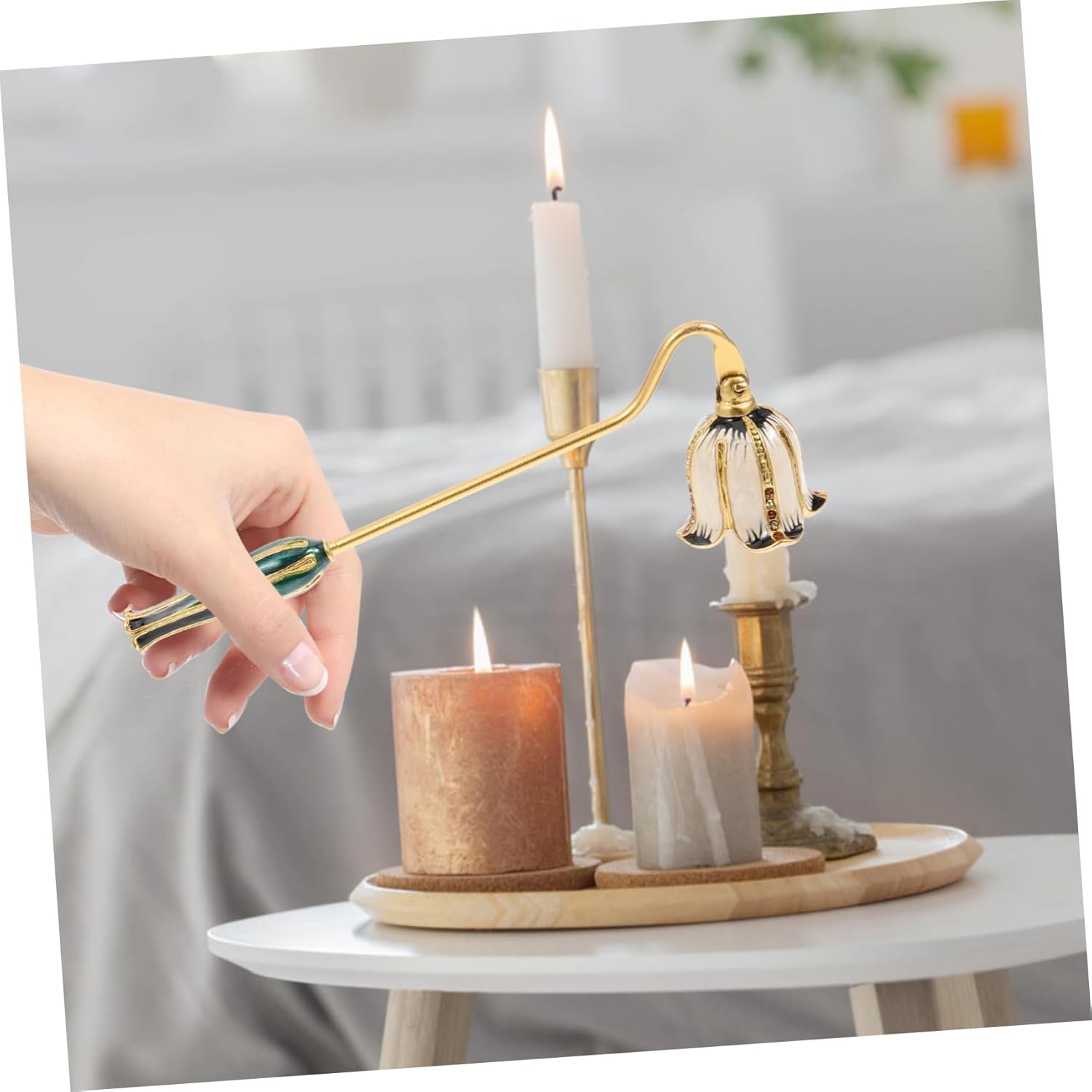 Elegant Candle Extinguisher with Long Handle for Safe Use