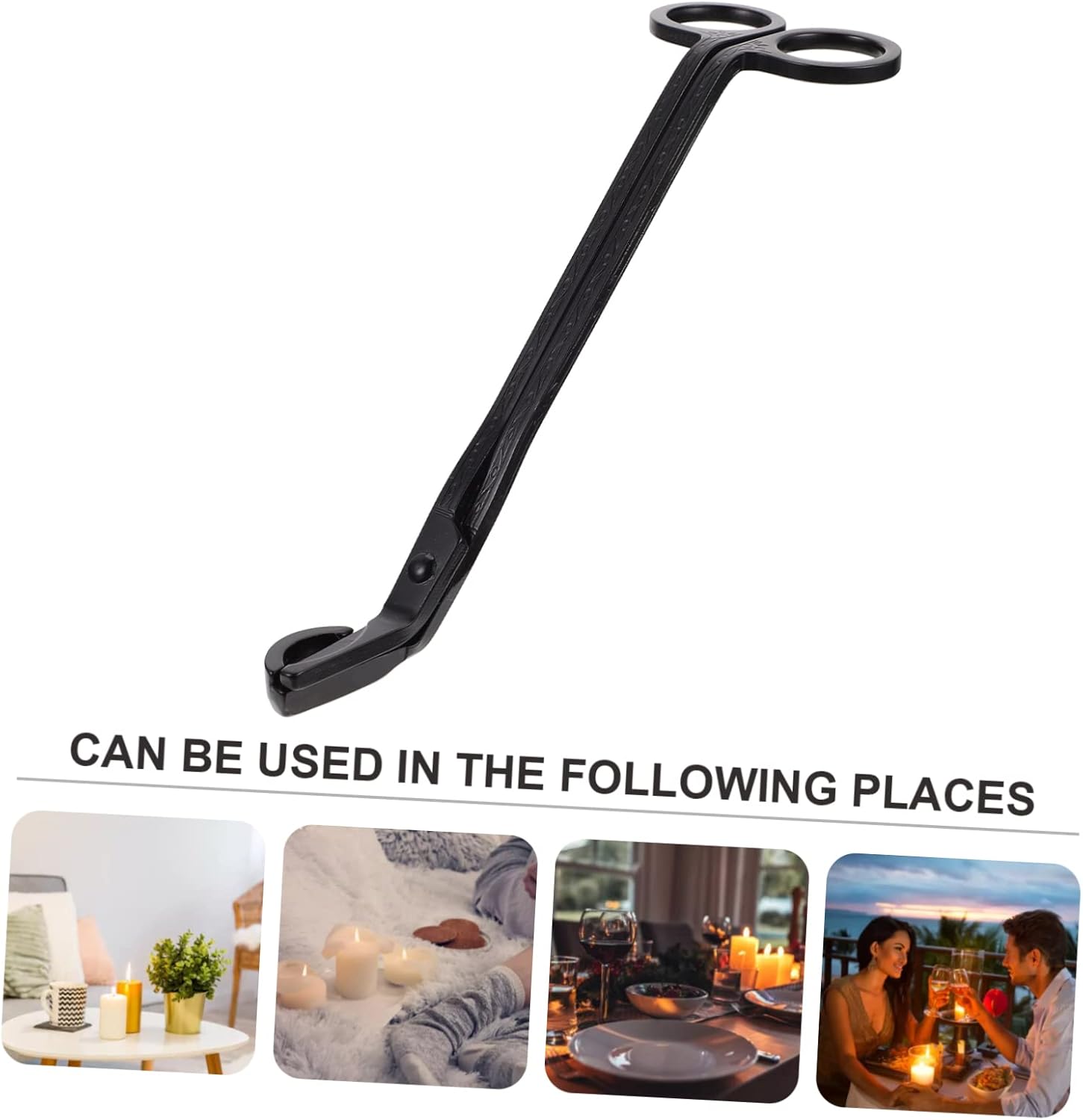 STOBAZA 3pcs Stainless Steel Candle Snuffer and Wick Trimmer Set Black Finish