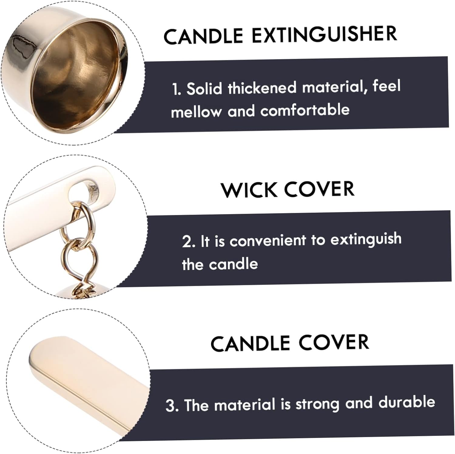 GOOHOCHY Candle Extinguisher Bell Shaped Snuffer Head