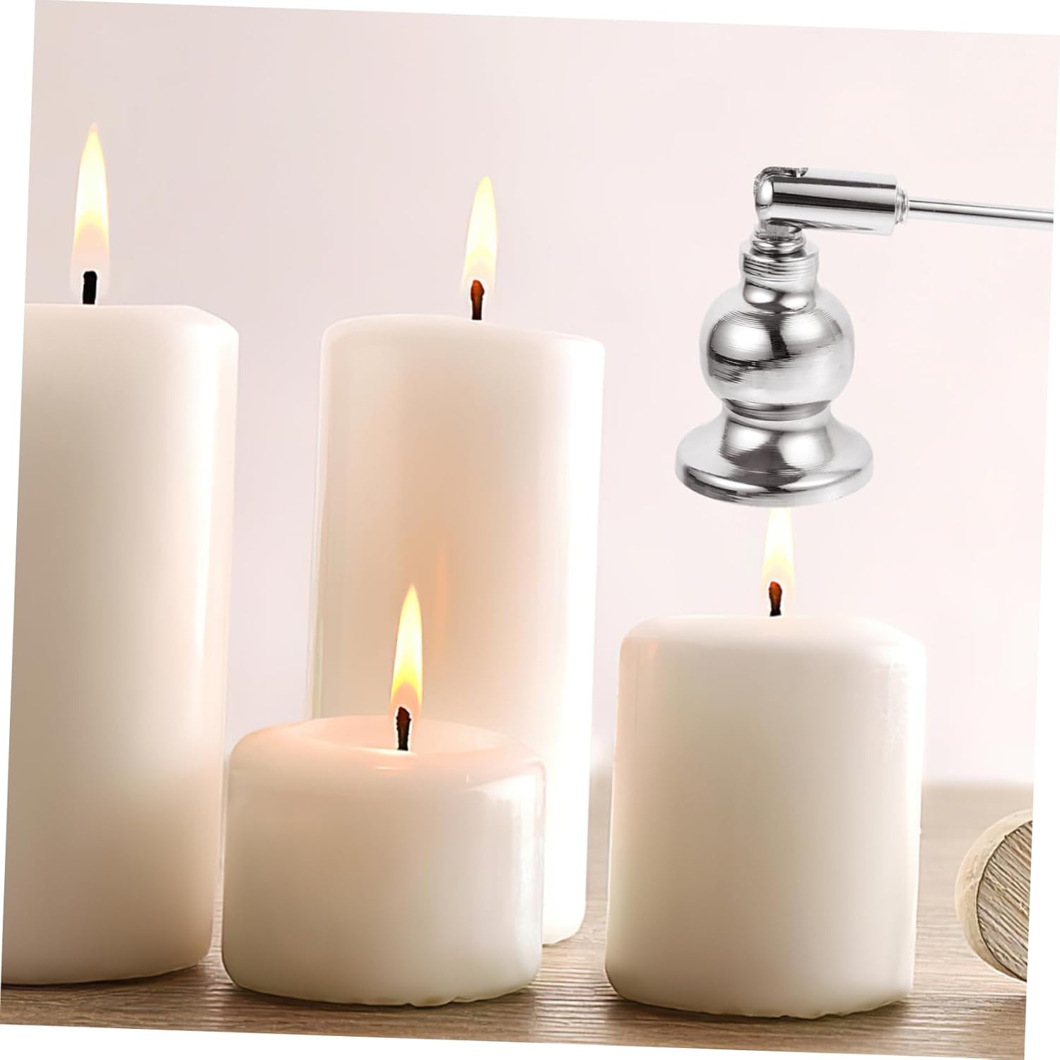 STOBAZA 2pcs Portable Candle Snuffer with Long Handle and Bell Design