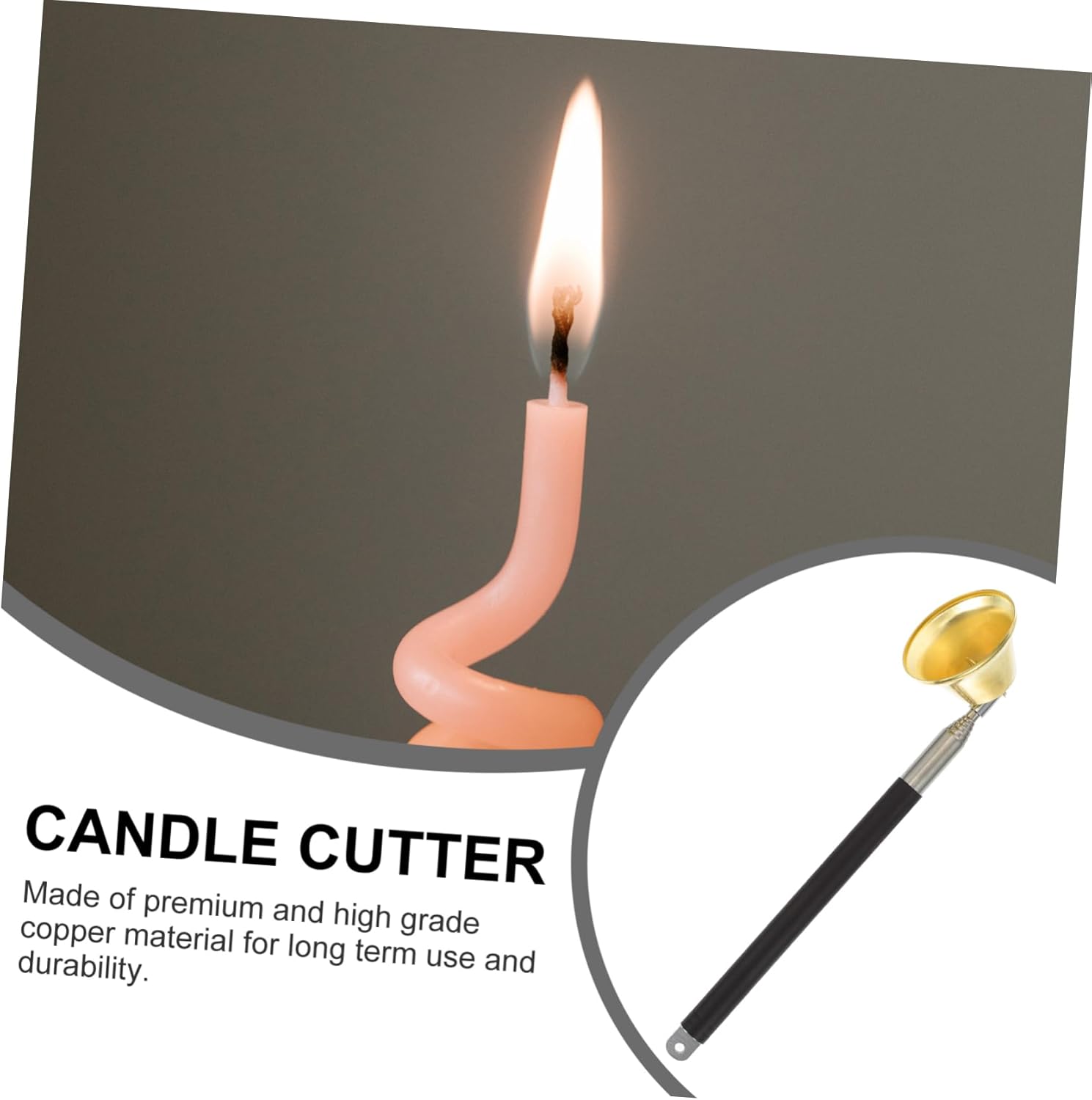 STOBAZA 1pc Extensible Buddhist Candle Snuffer with Candle Cutter and Wicks Trimmer