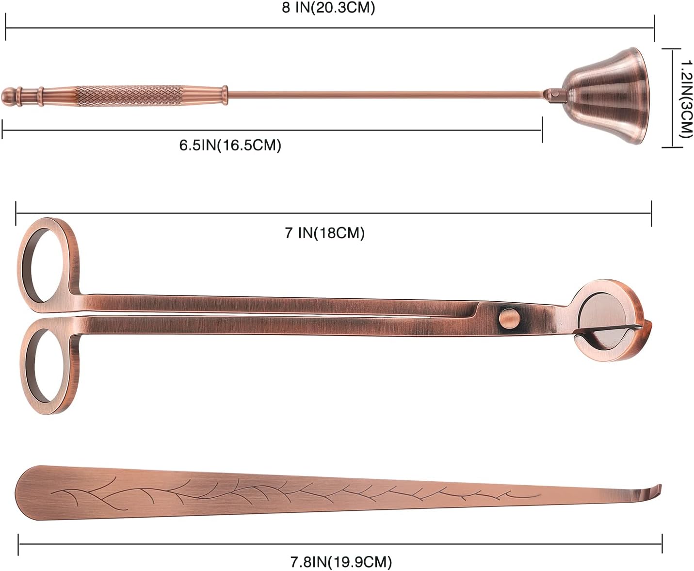 DANGSHAN 3 in 1 Candle Accessory Set - Wick Trimmer Cutter Snuffer