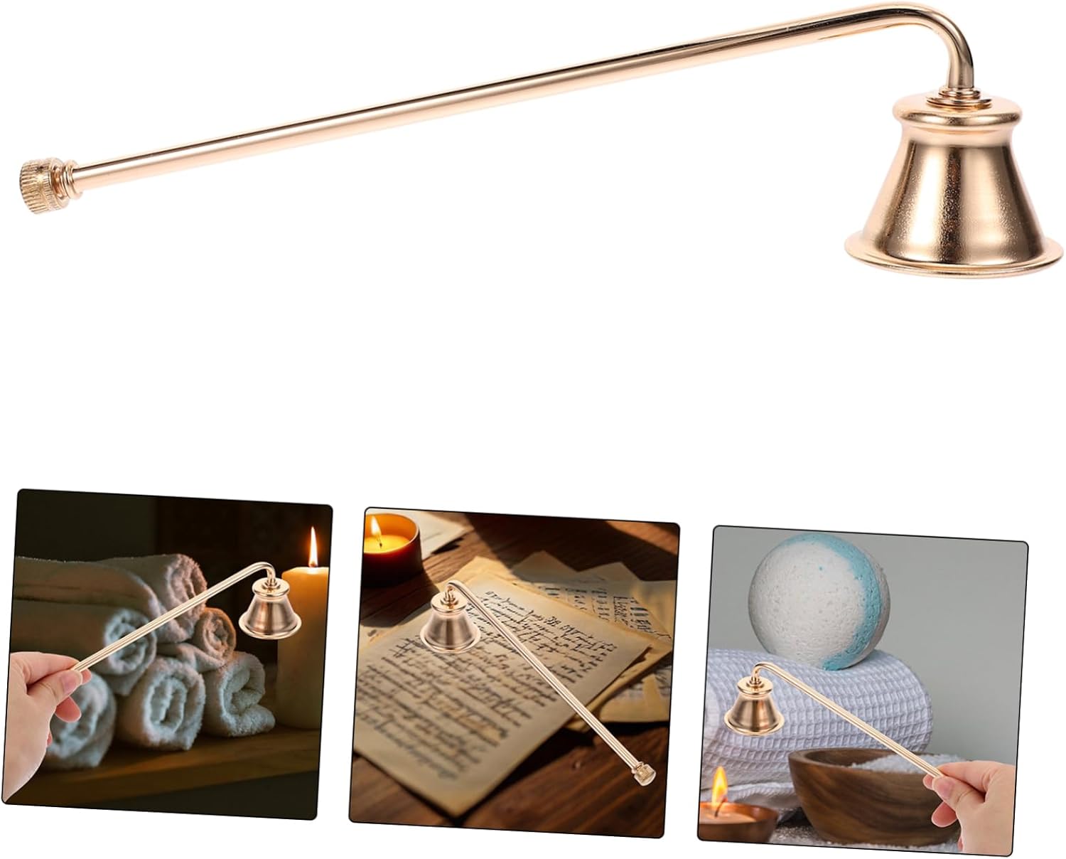 Candle Extinguisher with Long Handle and Sturdy Wick Snuffer for Home Use