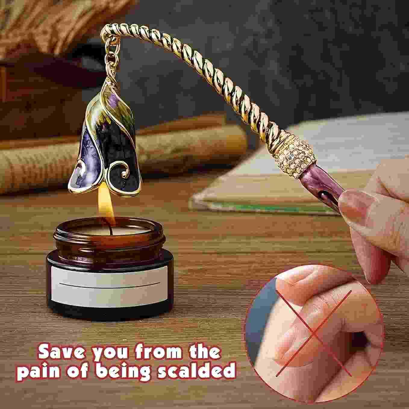 Diamond Candle Snuffer Extinguisher with Long Handle Blue Purple