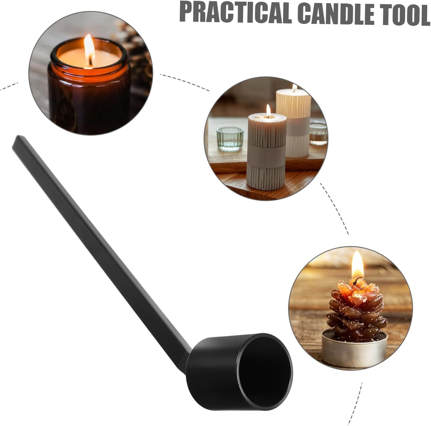 Zerodeko Black Candle Snuffer Tool for Home and Decor