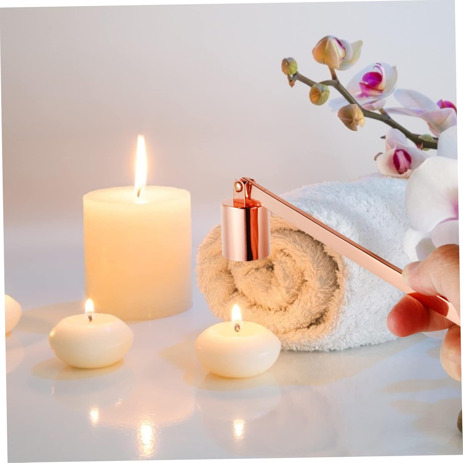 Rose Gold Candle Snuffer with Long Handle