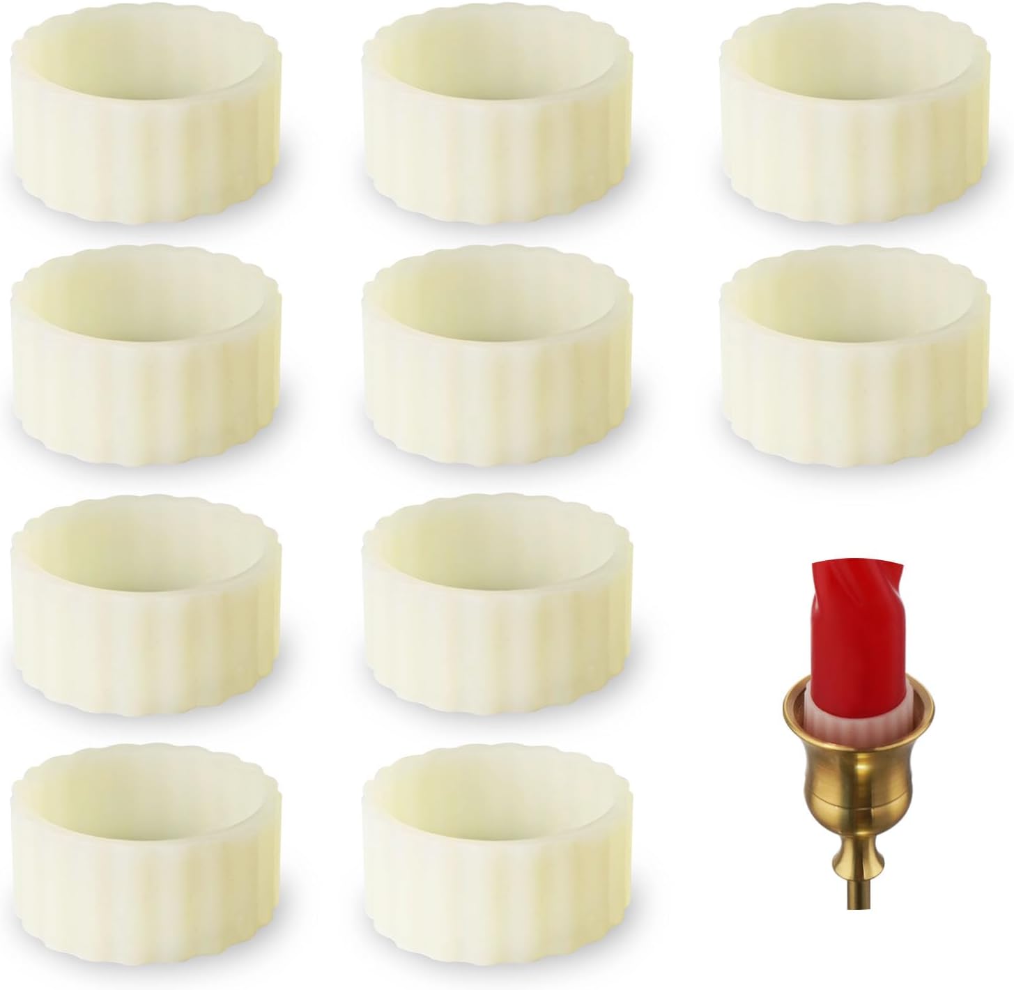 10 Pack Candle Rings for Taper Candles
