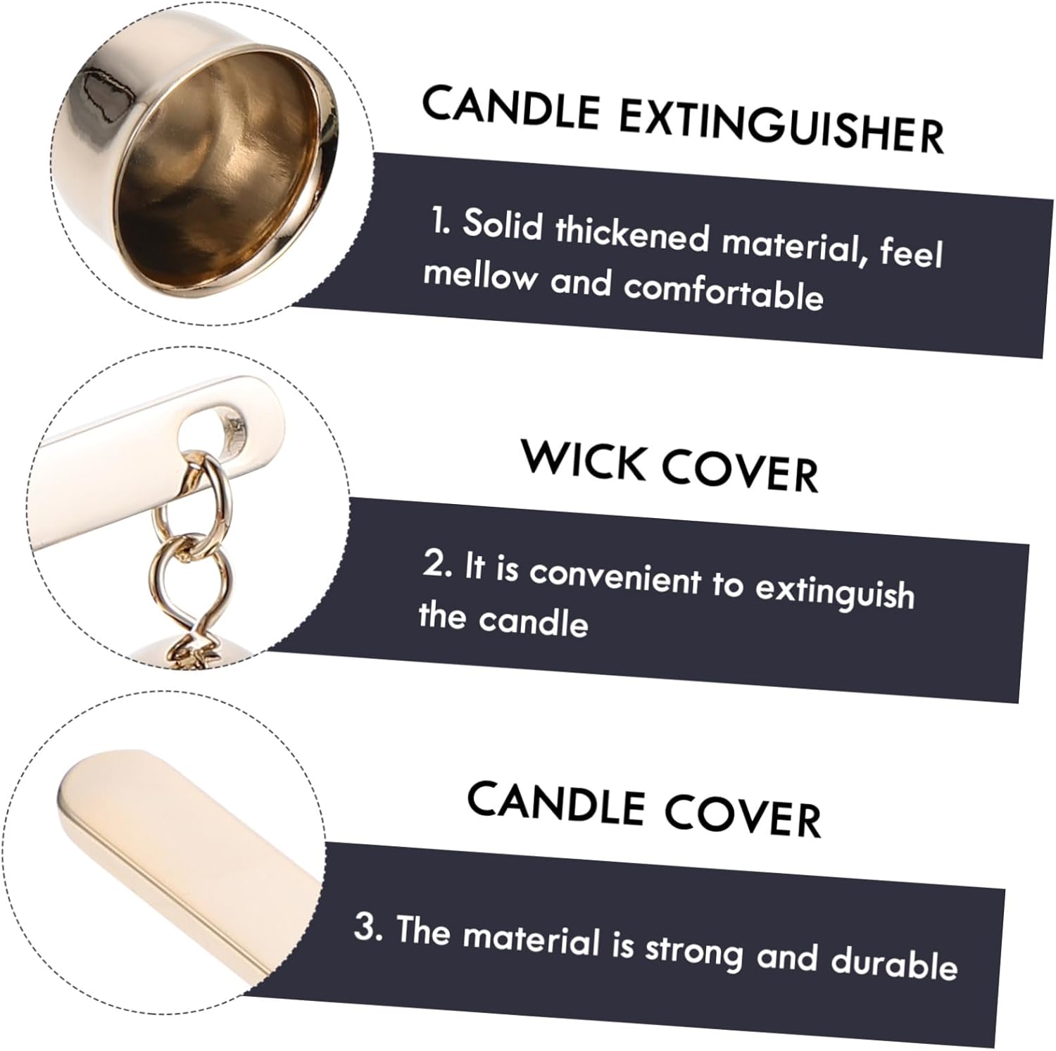 Elegant Long Handle Candle Snuffer Wick Extinguisher for Swedish Flames