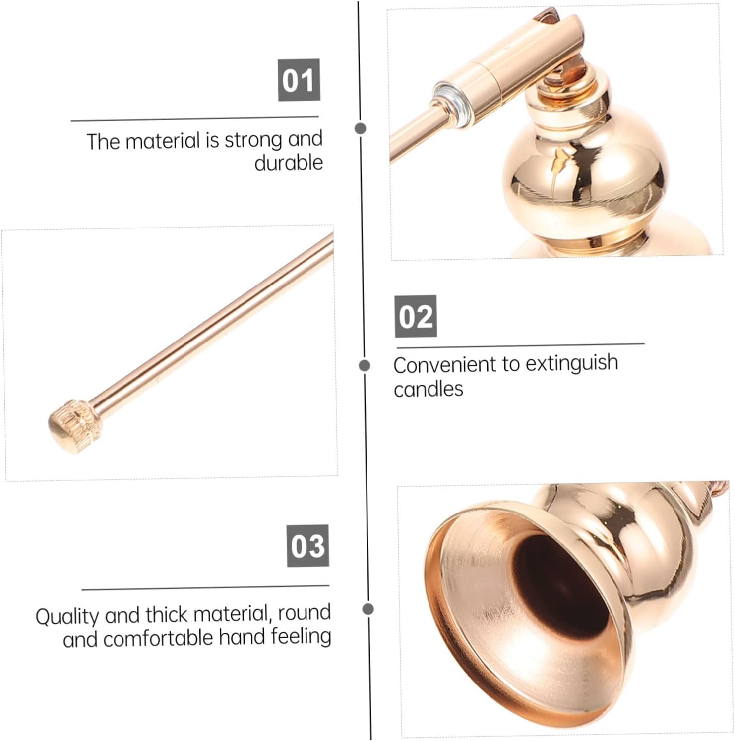 RORPOIR Candle Snuffer Elegant Bell Design Long Handle