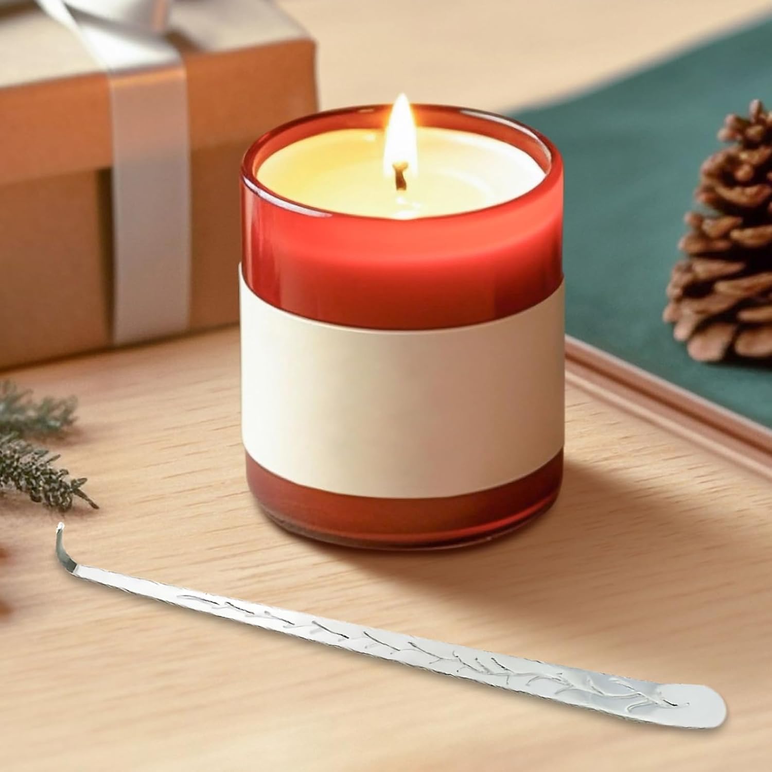 3 in 1 Candle Accessories Set with Snuffer Wick Trimmer and Hook