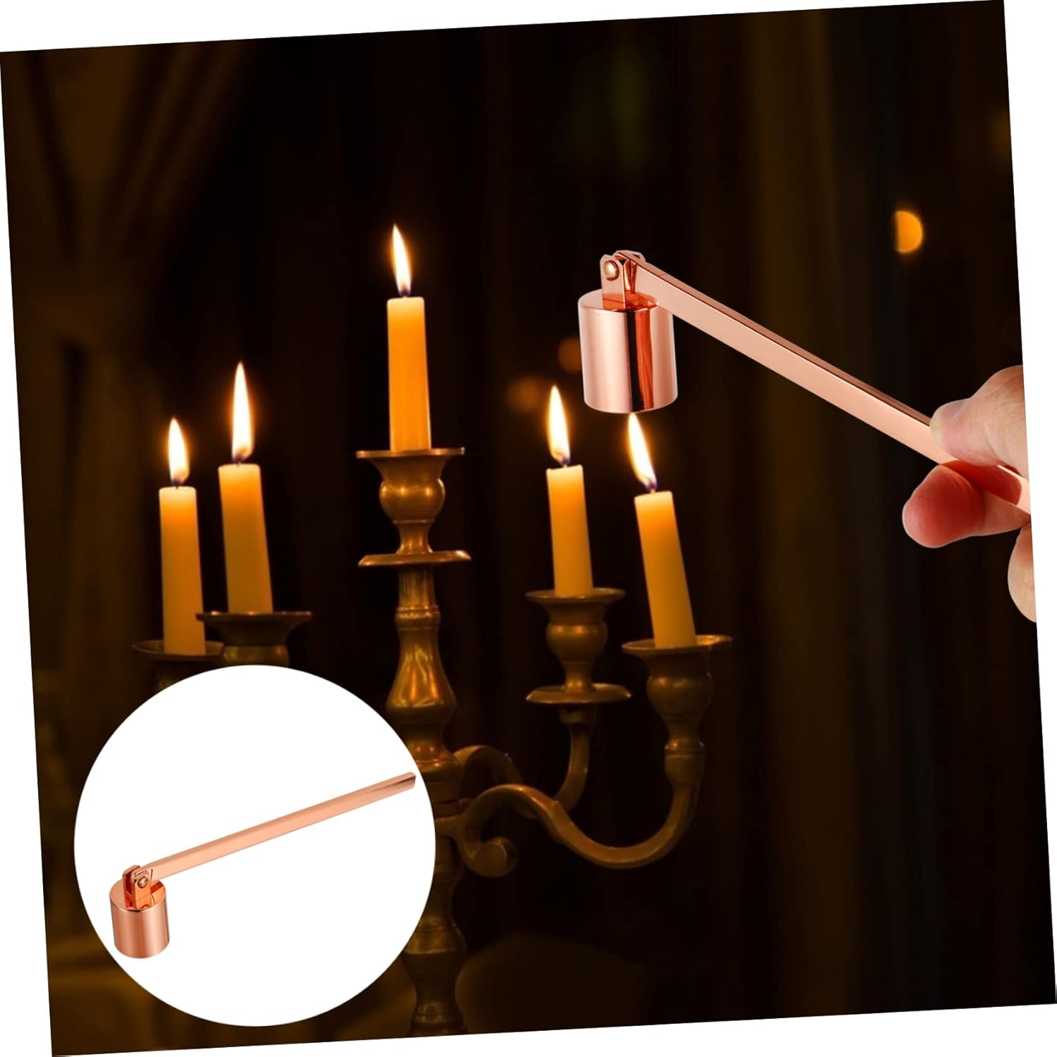 Rose Gold Candle Snuffer with Long Handle