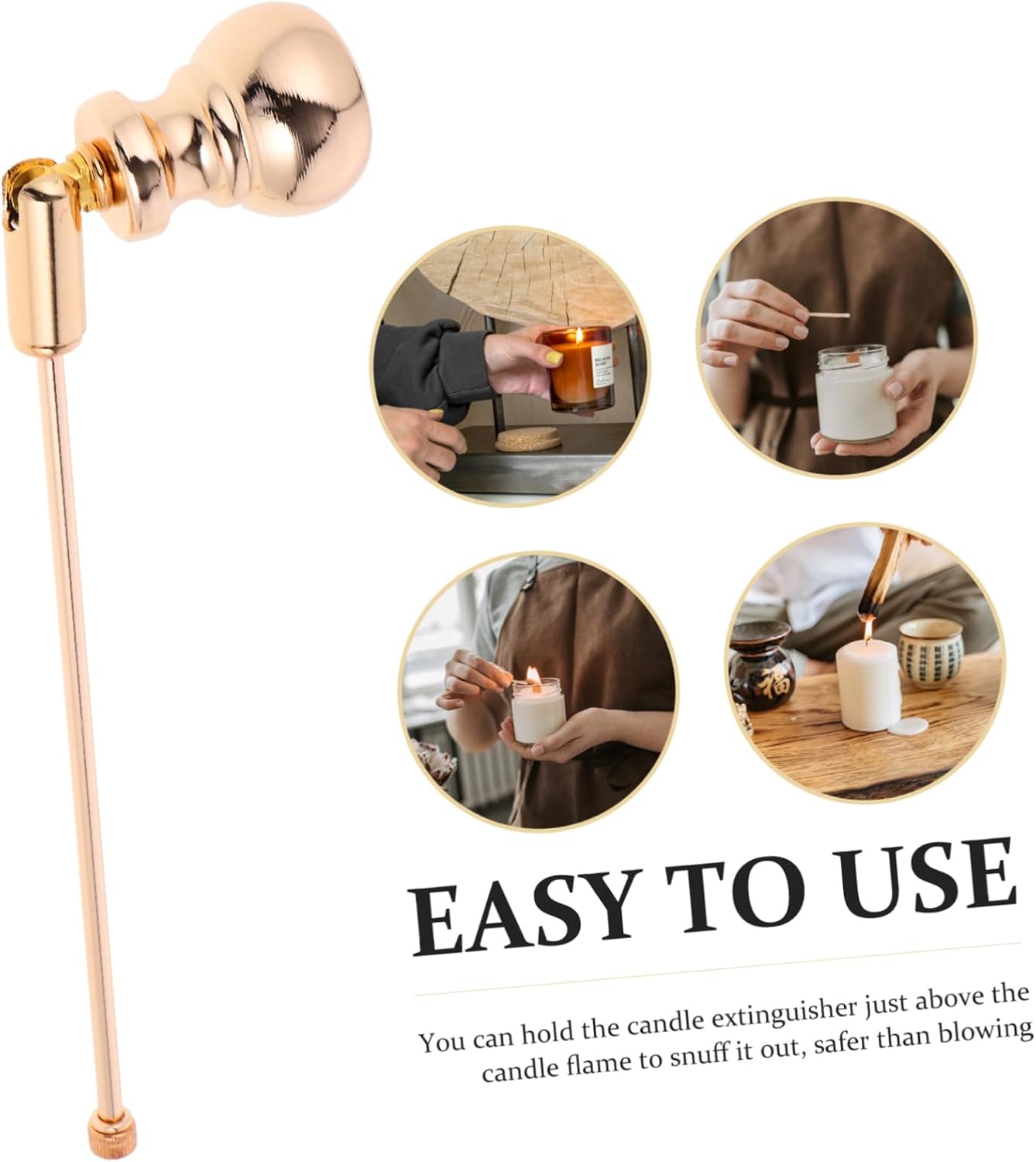 STOBAZA 1pc Gourd Shape Candle Snuffer Long Handle