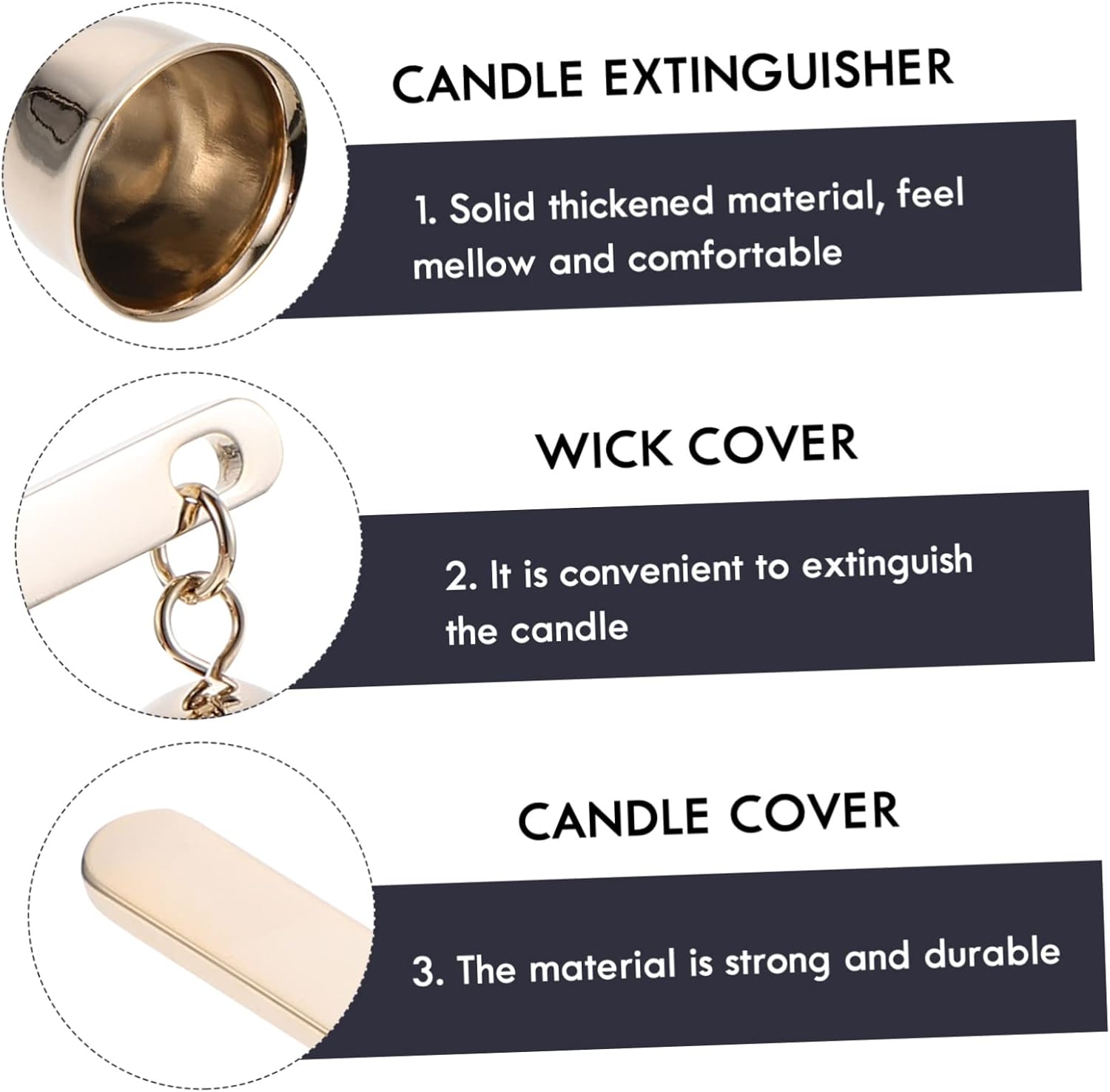 Stainless Steel Candle Snuffer with Bell Shape
