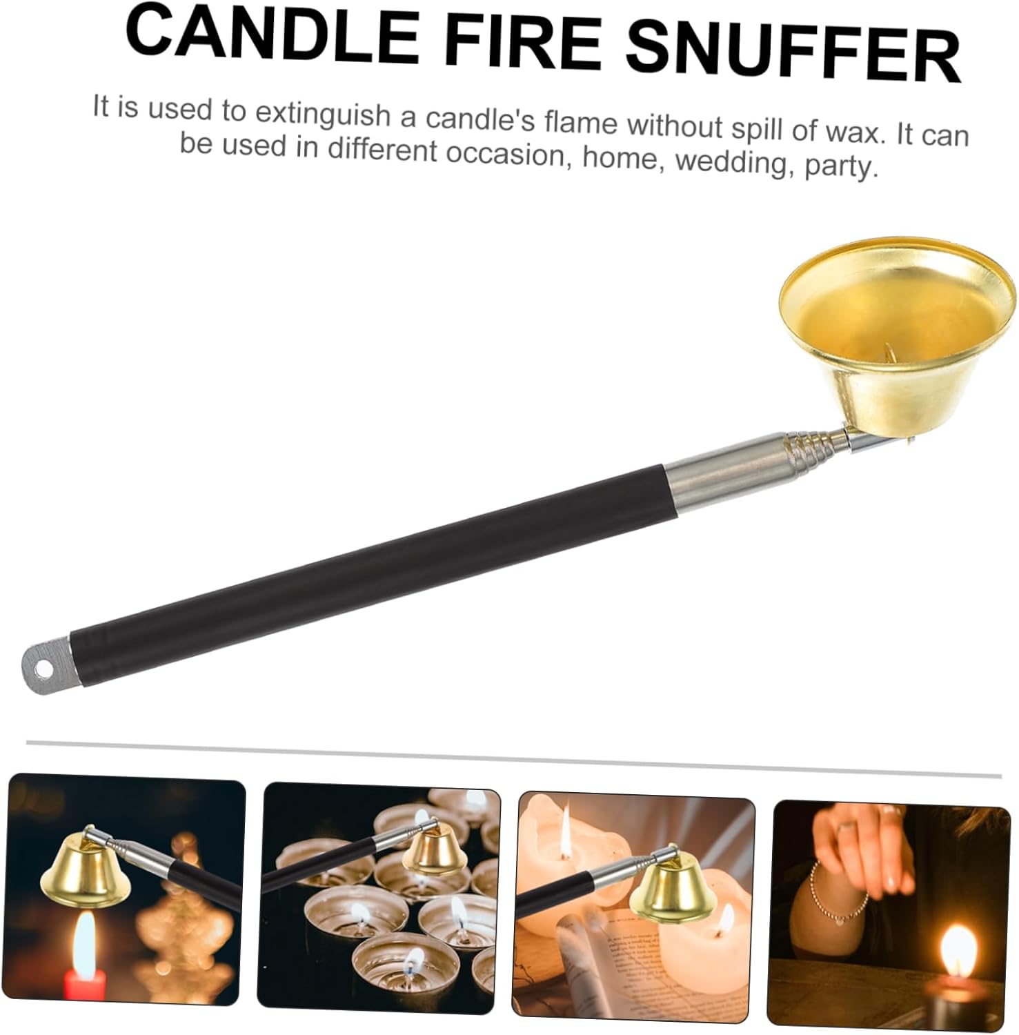 2pcs Bell-Shaped Extensible Candle Wick Snuffer