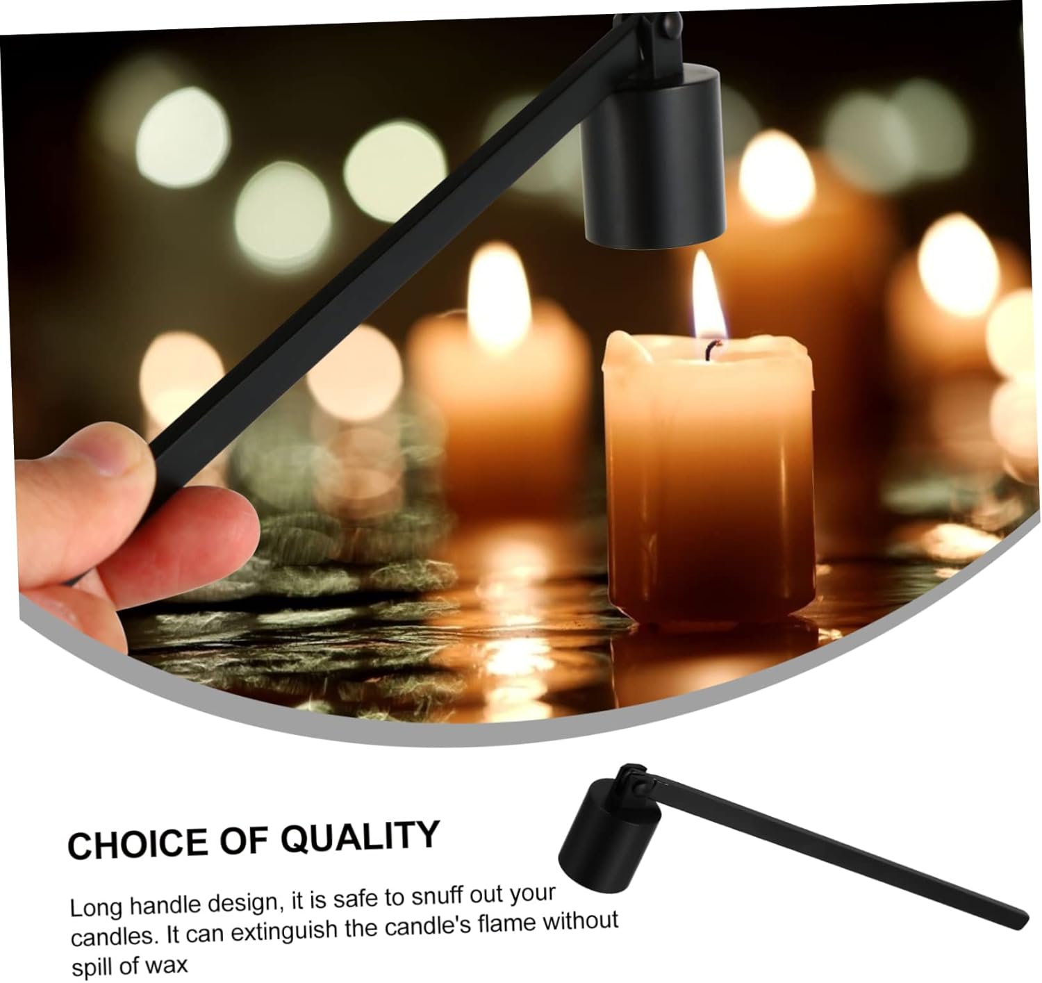 Stainless Steel Candle Snuffer Tool for Safe and Easy Wax Cleanup