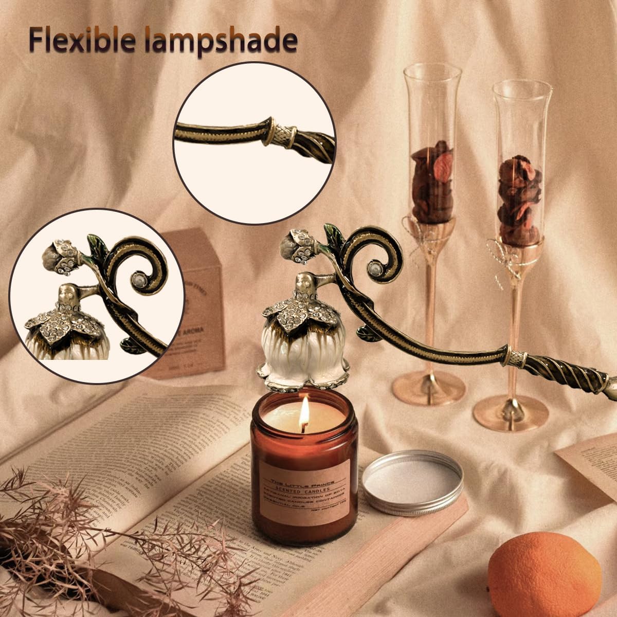 EPedic Candle Snuffer Metal Wick Extinguisher with Long Handle Black