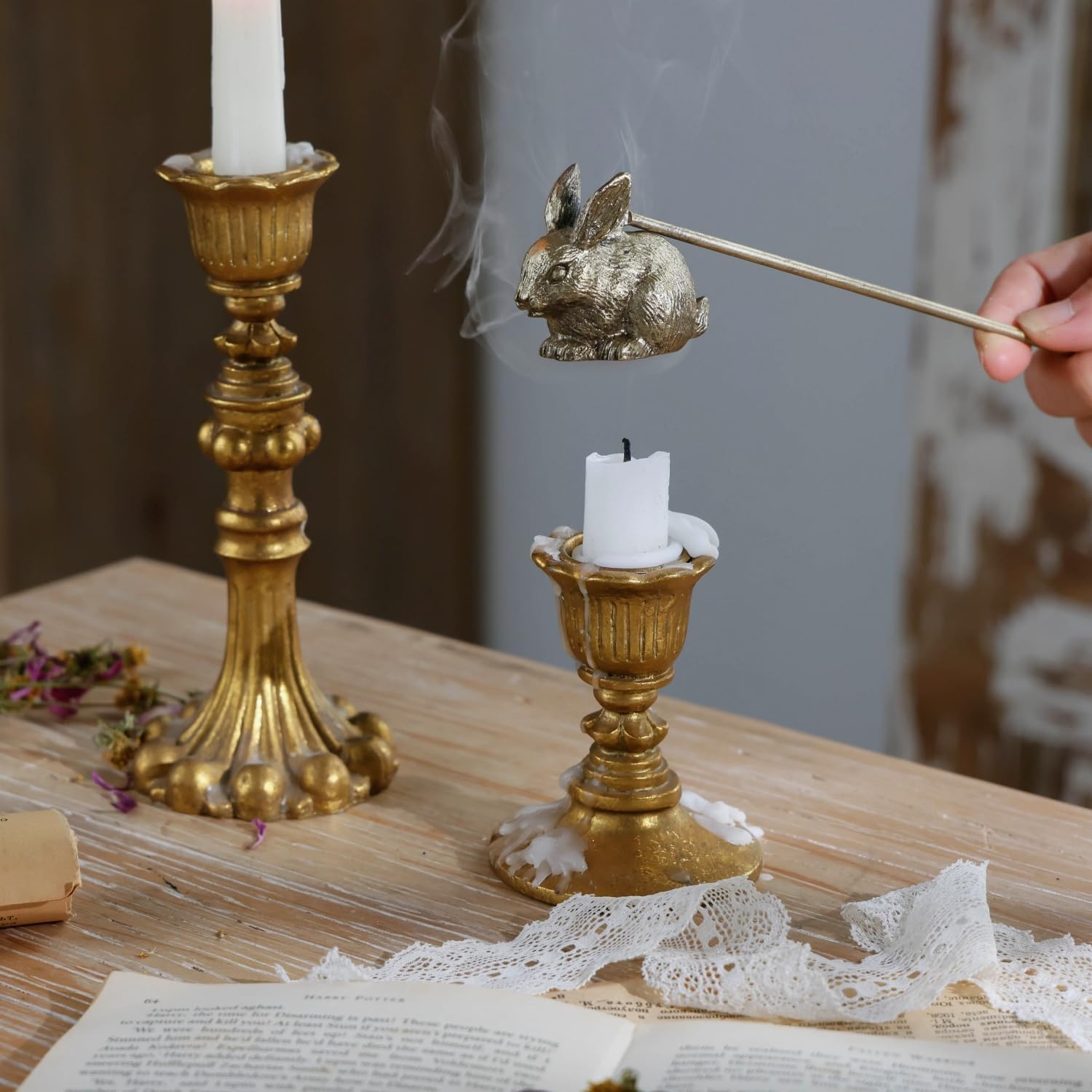 NIKKY HOME Candle Snuffer with Long Handle Bunny Style