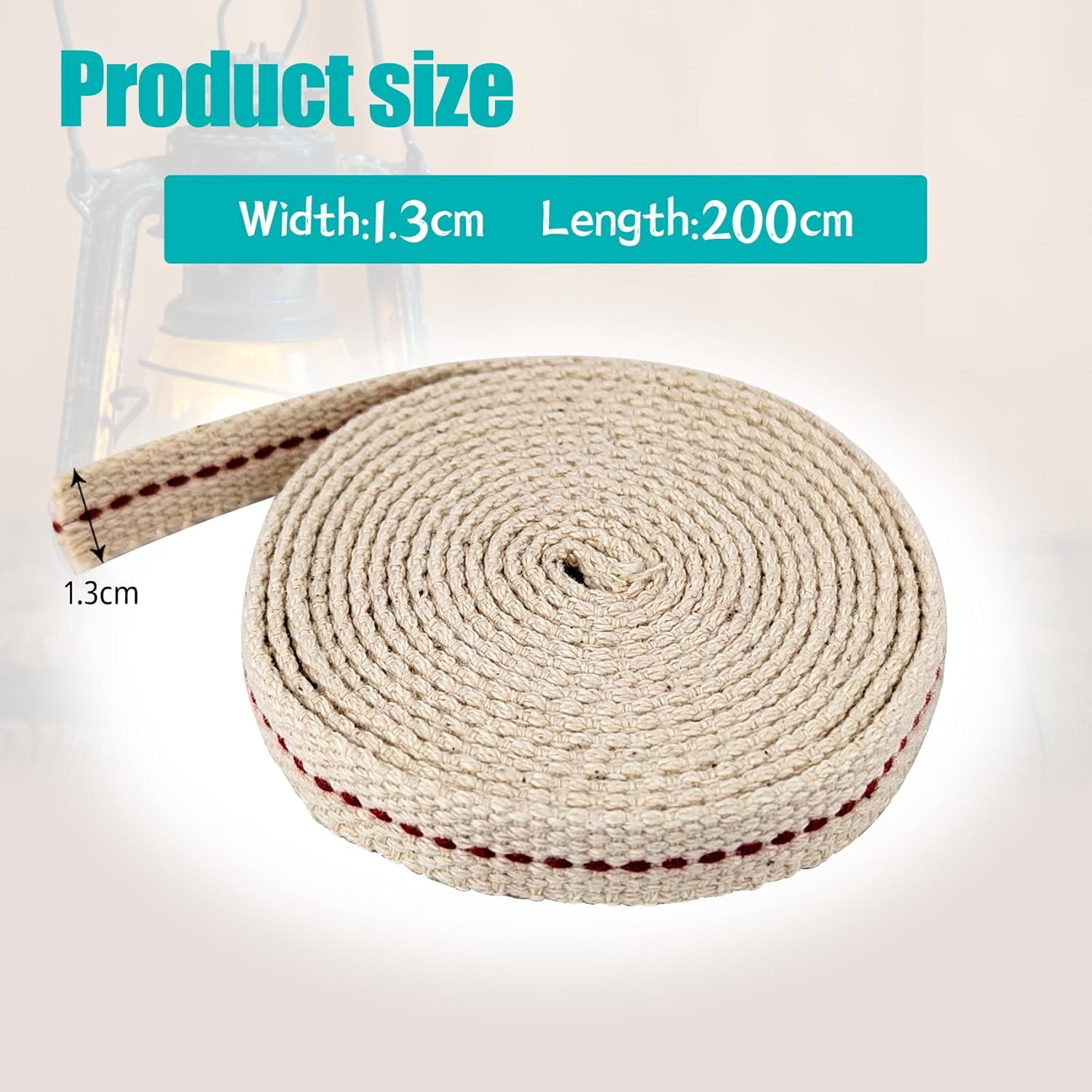 CHTUGEM 1 Roll Oil Lamp Wick 65 Feet 12 Inch Flat Cotton