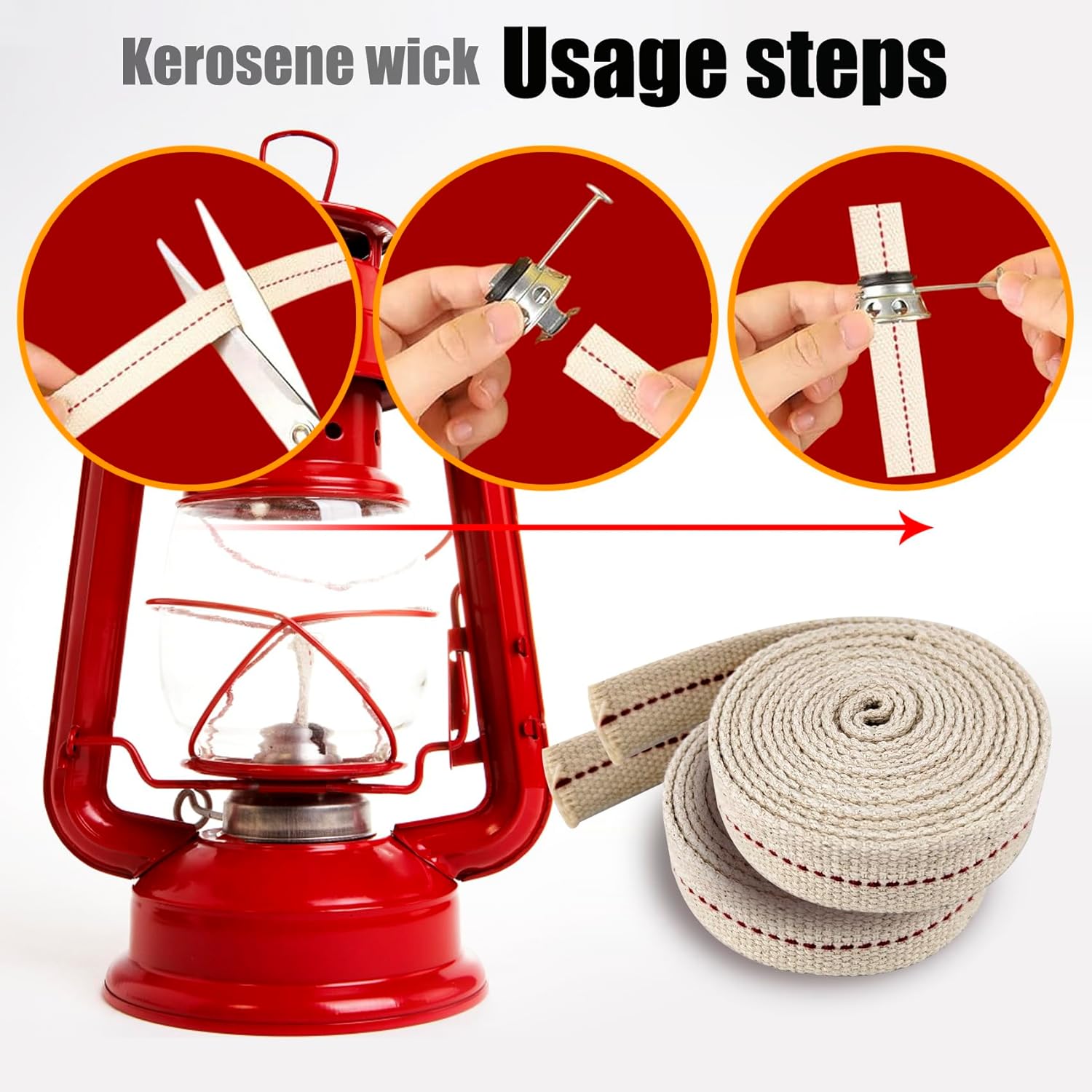 1 Roll Oil Lamp Wick 65 Feet 34 Inch Cotton