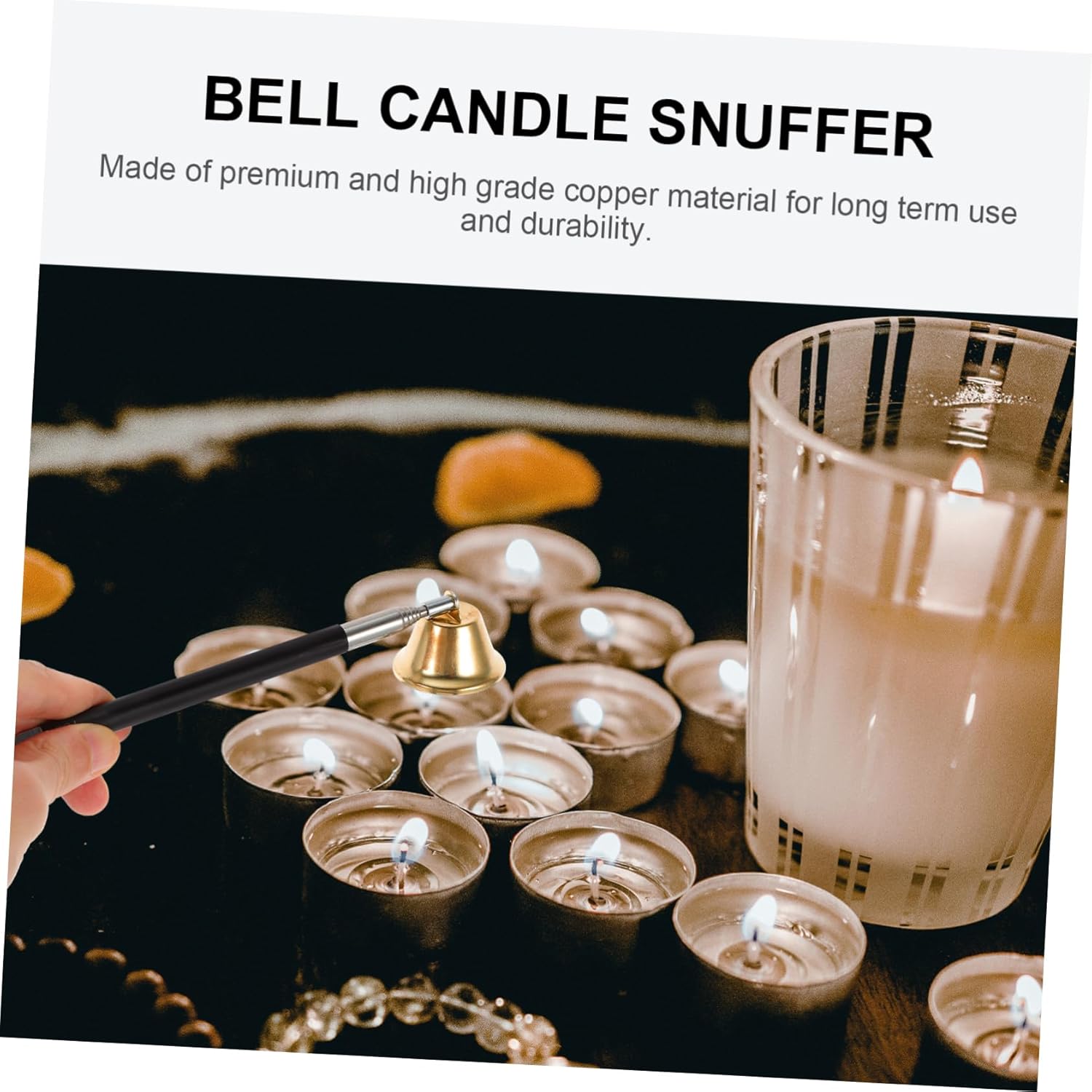 Copper Candle Snuffer Tool with Extensible Handle