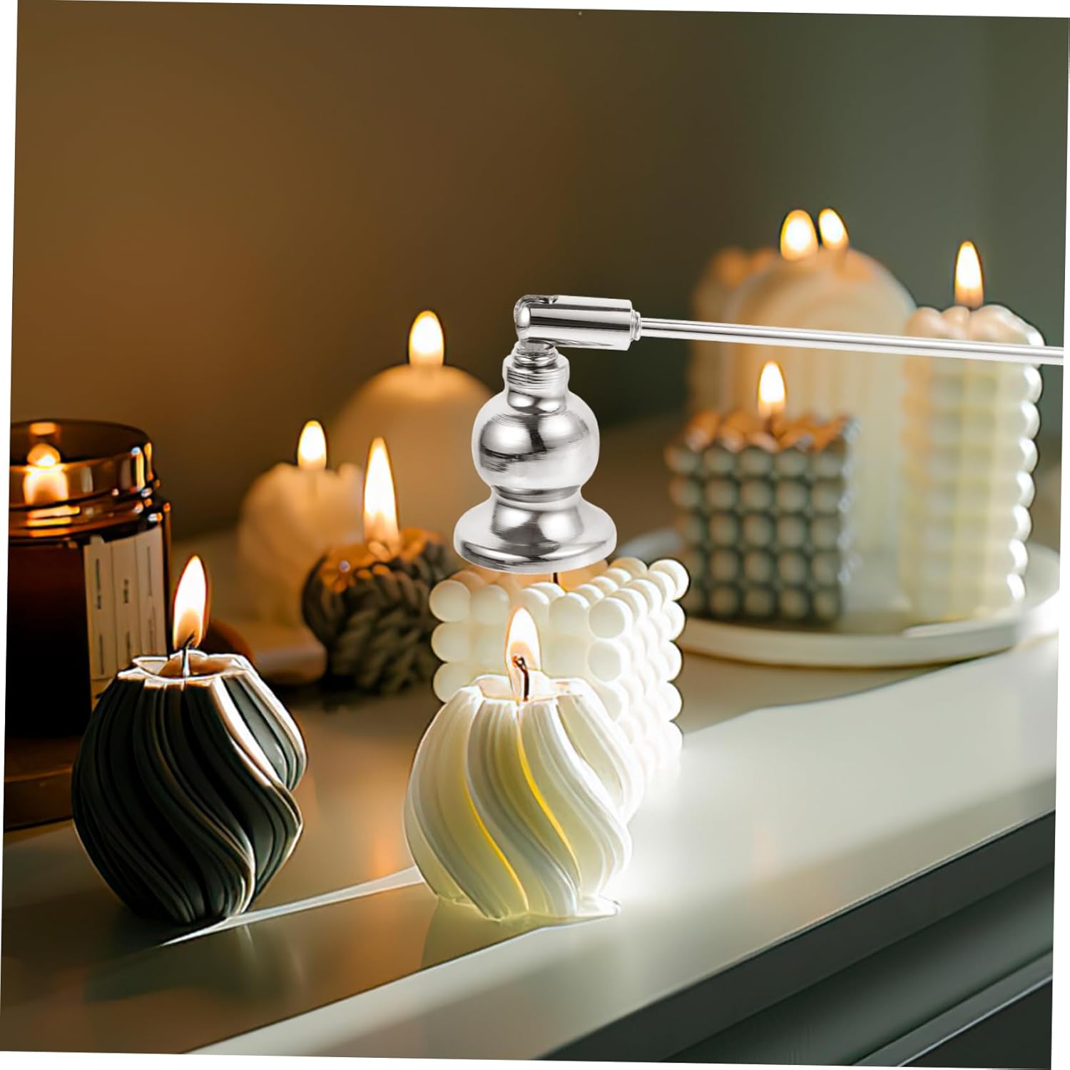 Elegant Bell Candle Snuffer Handle for Home and Dorm Use