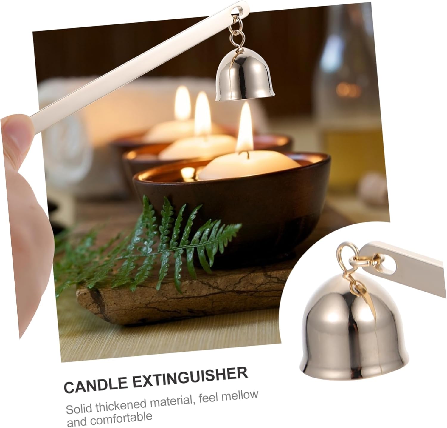 Bell Shape Candle Snuffer with Long Handle Stainless Steel