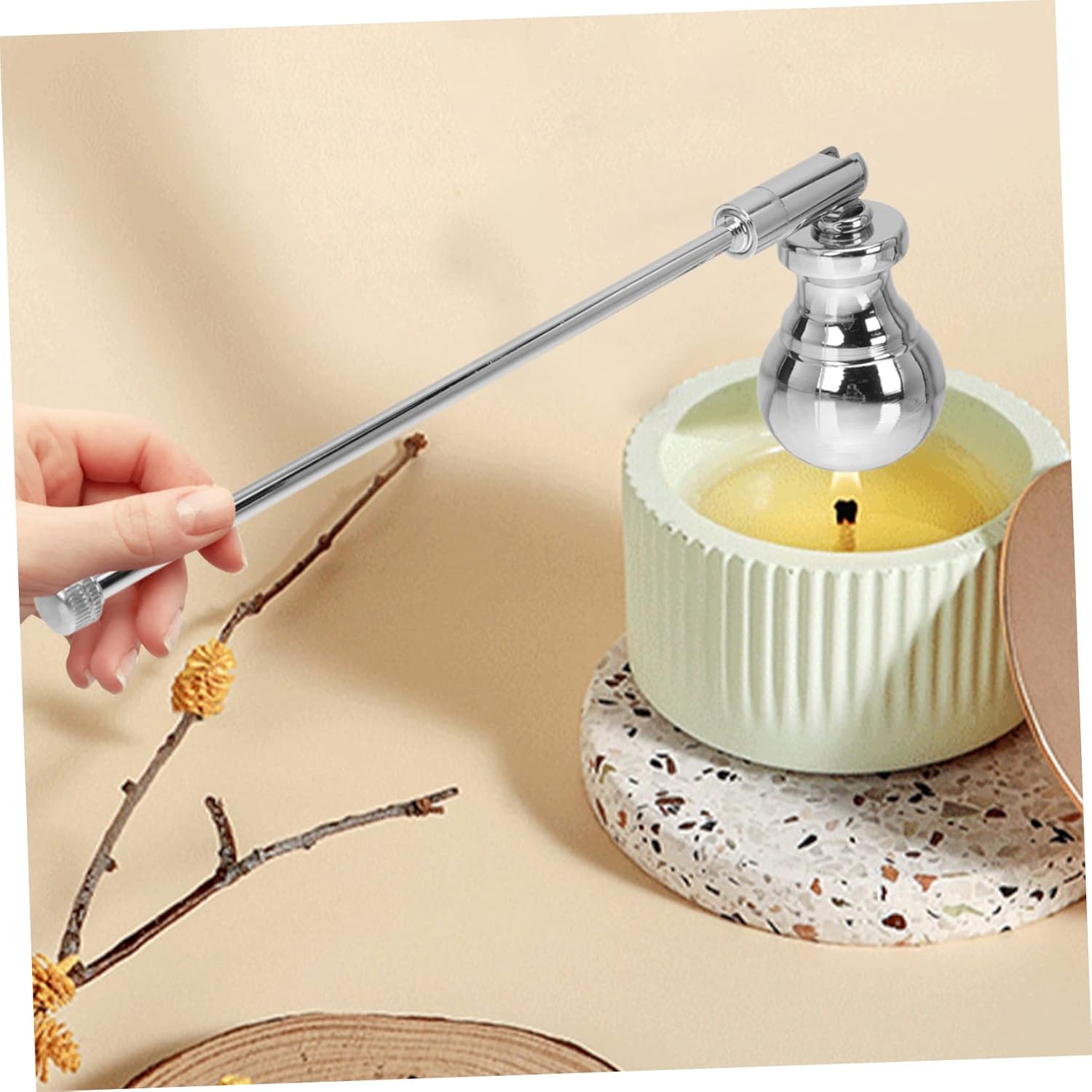STOBAZA Break Resistance Candle Wick Snuffer Tool for Deep Jar Candles