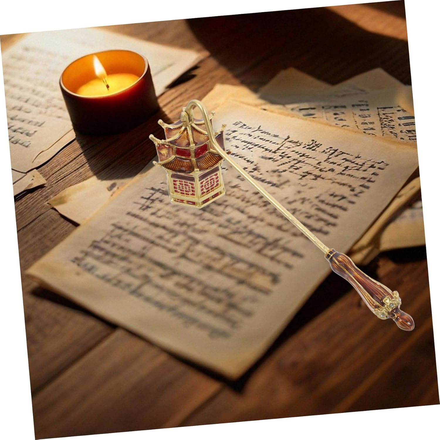 Elegant Candle Snuffer with Handle for Jar and Scented Candles