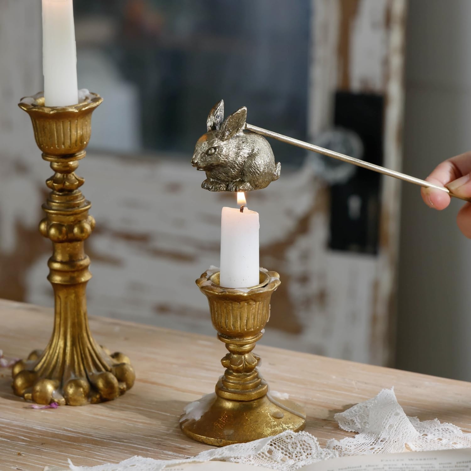 NIKKY HOME Candle Snuffer with Long Handle Bunny Style