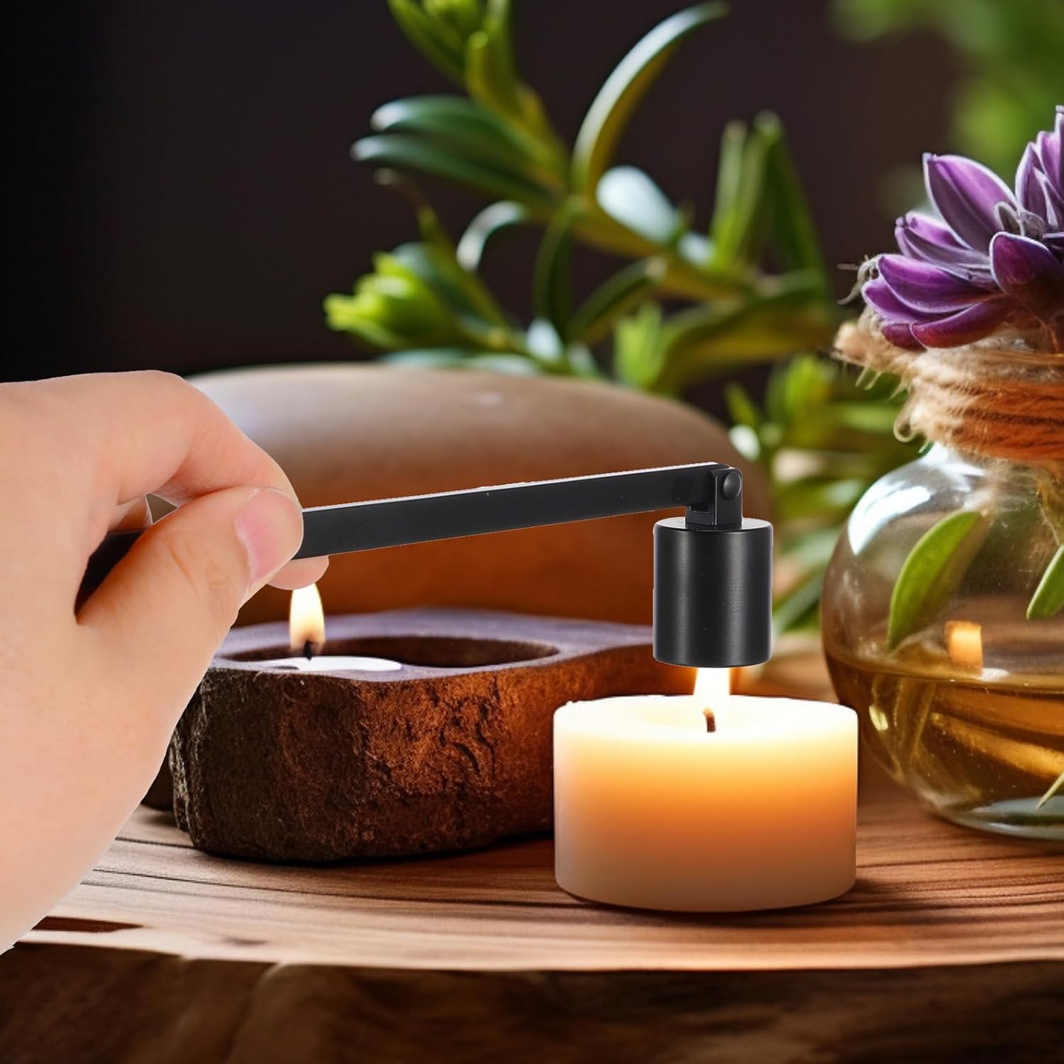 Exircy Candle Snuffer with Long Handle and Stainless Steel Design