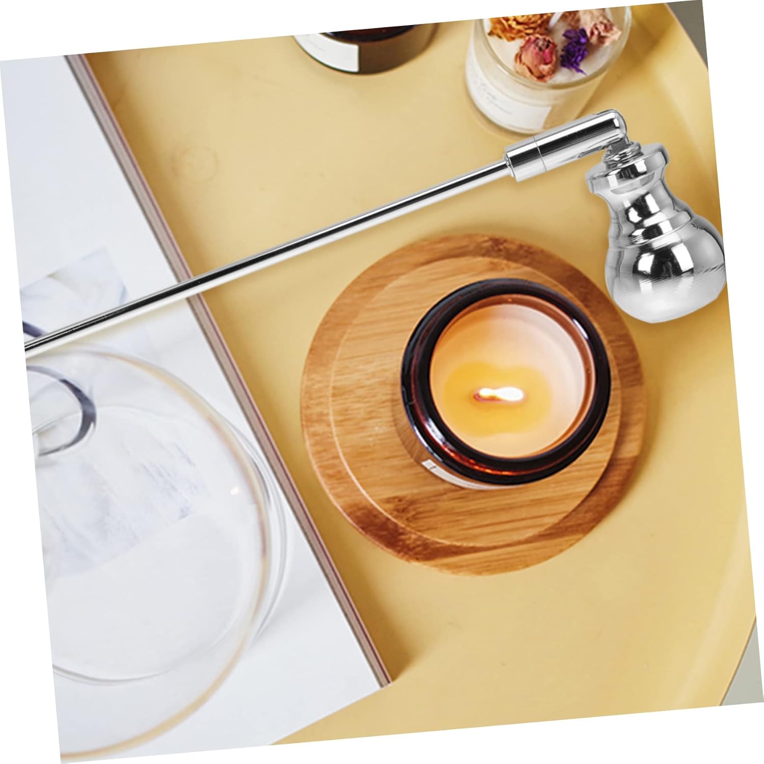 Iron Candle Snuffer with Long Handle for Safe Flame Extinguishing