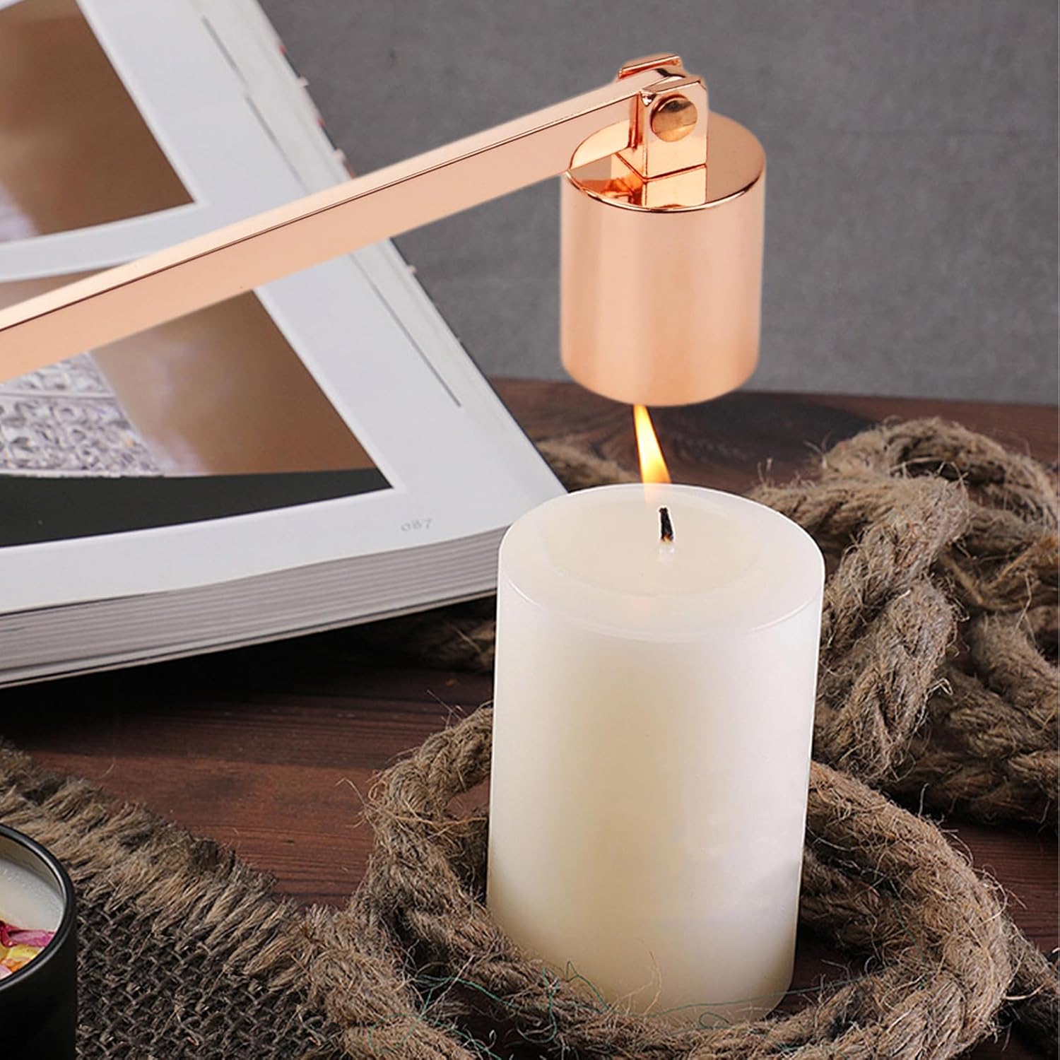 Rose Gold Candle Snuffer with Long Handle 1