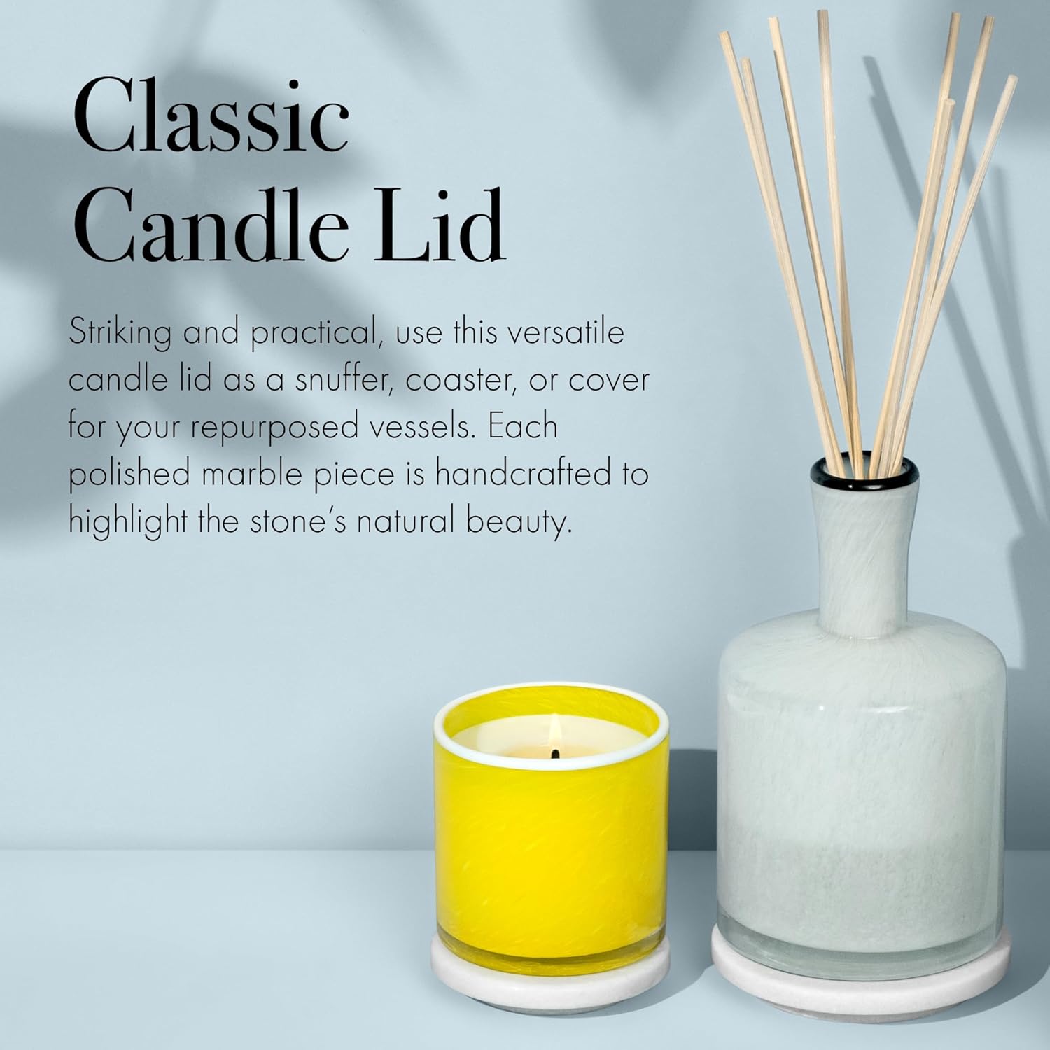 LAFCO New York Classic Candle Lid White Polished Marble