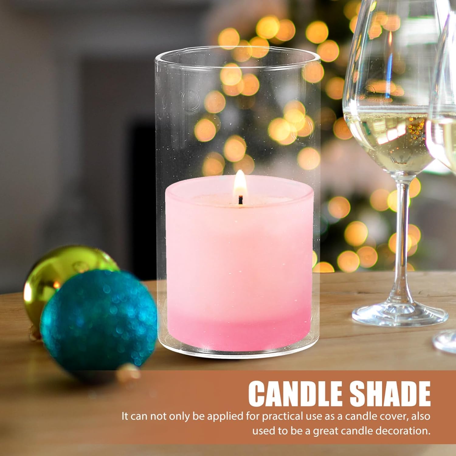 15PCS Clear Glass Candle Shade Holder Set