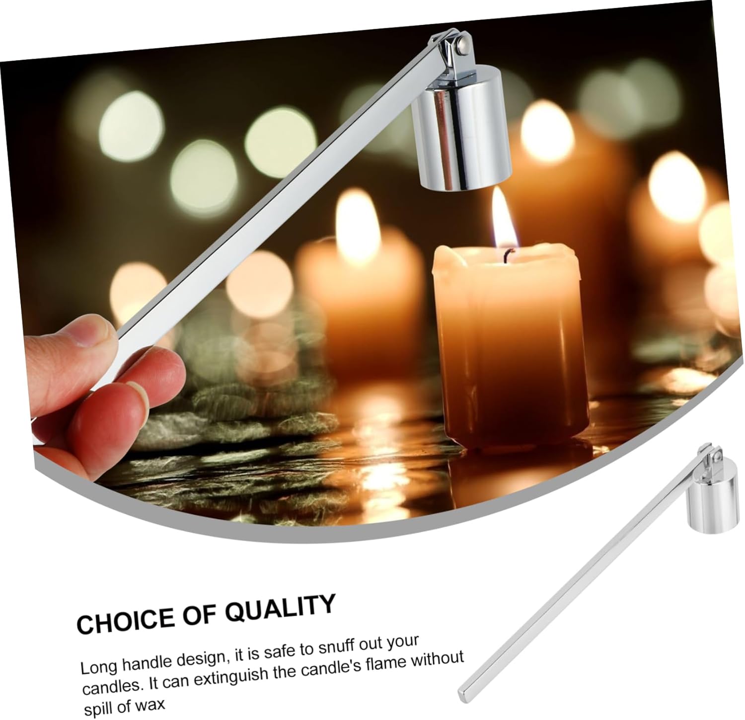 Happyyami Candle Snuffer with Long Handle and Ergonomic Design