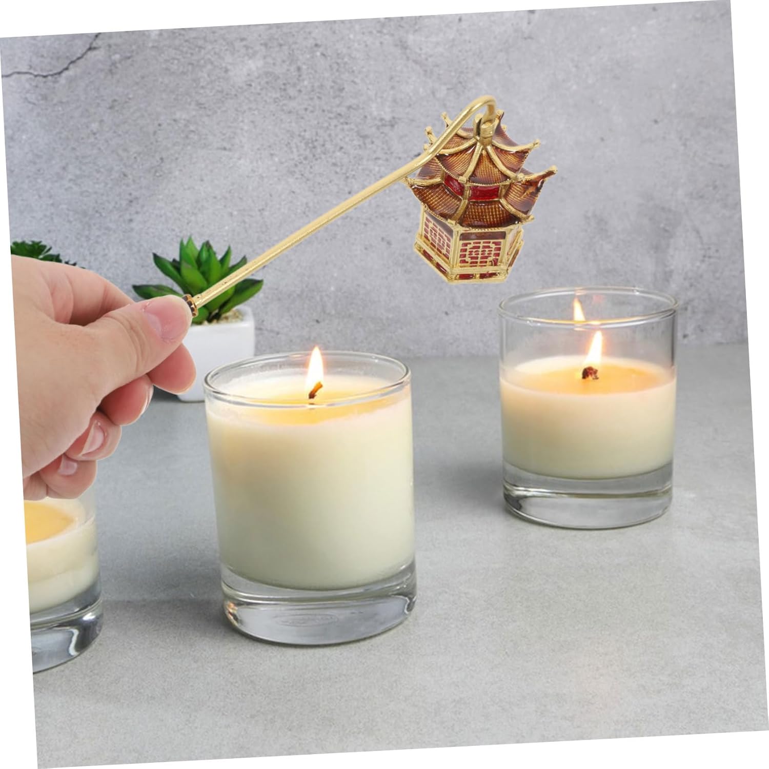 Elegant Candle Snuffer with Handle for Jar and Scented Candles