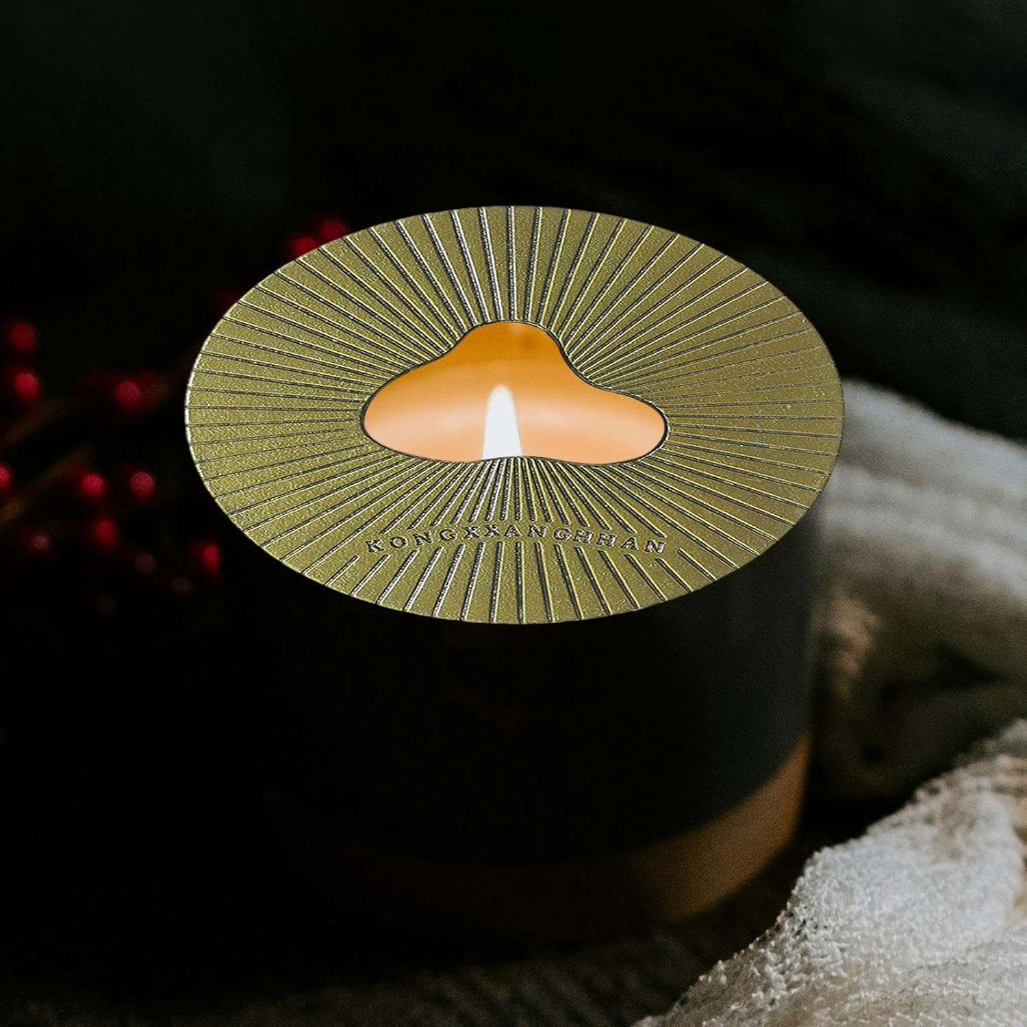 Bronze Candle Jar Topper with Shade Sleeve