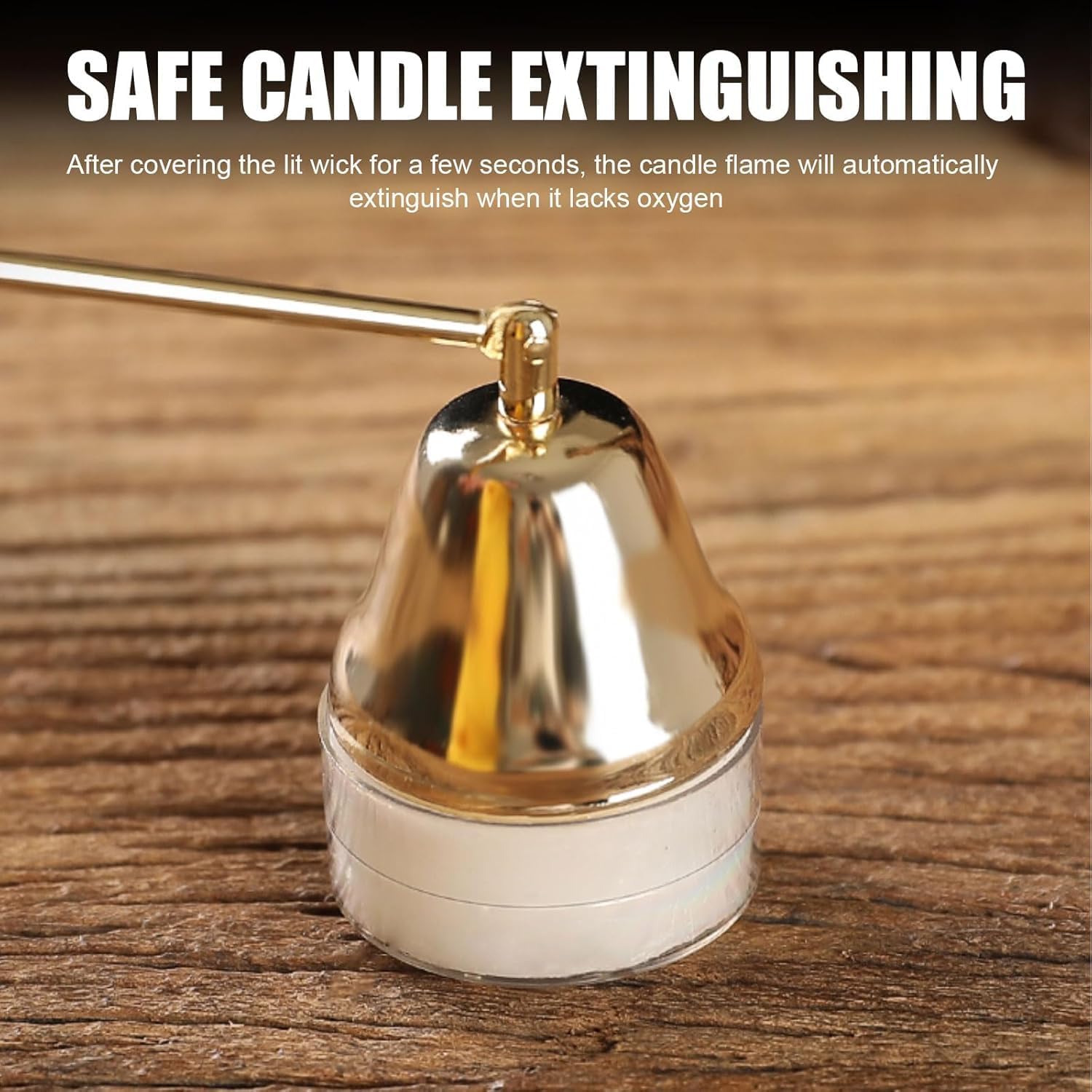 Stainless Steel Candle Snuffer with Swivel Bell and Long Handle