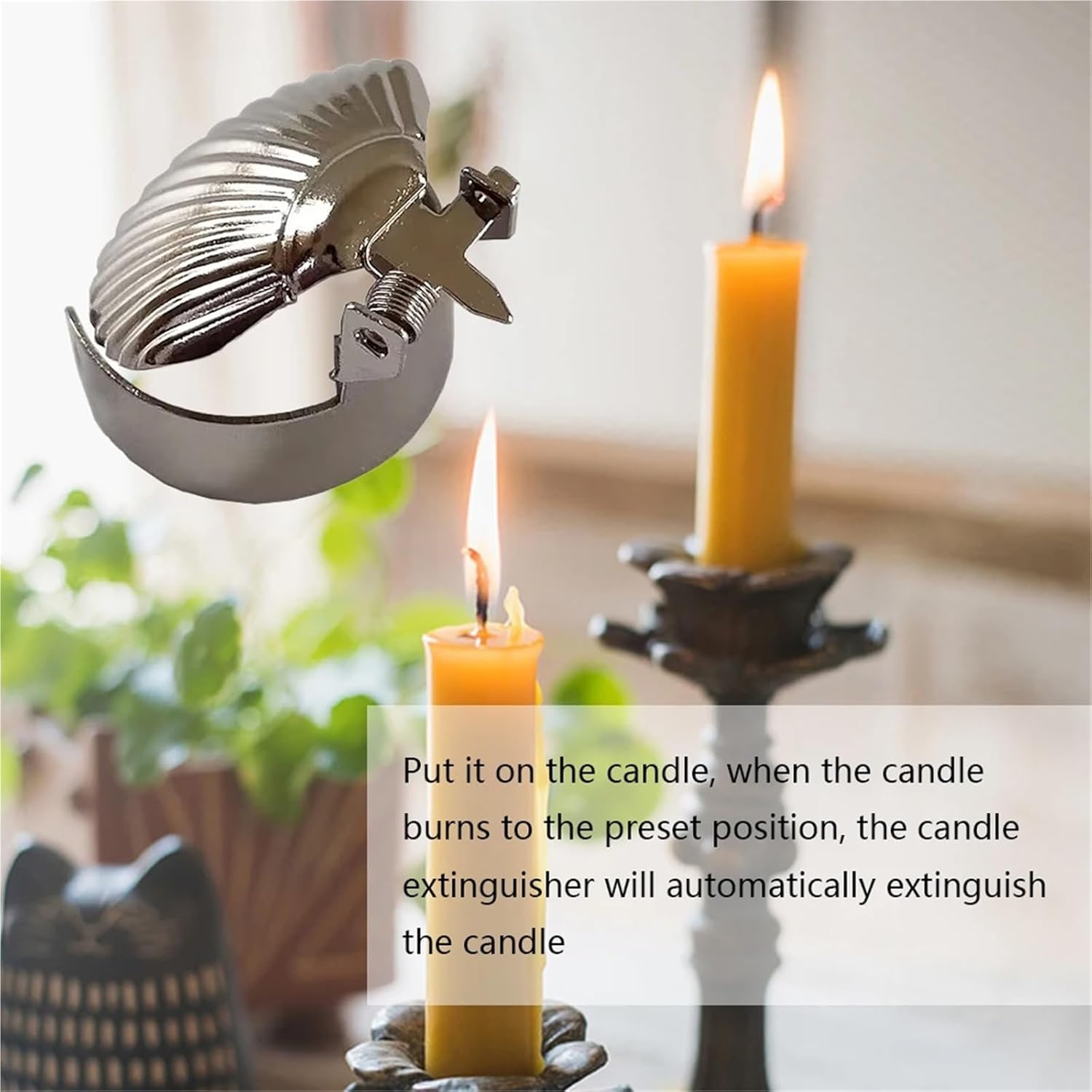 8Pcs Gold Candle Snuffer with Flame Extinguishing Clips