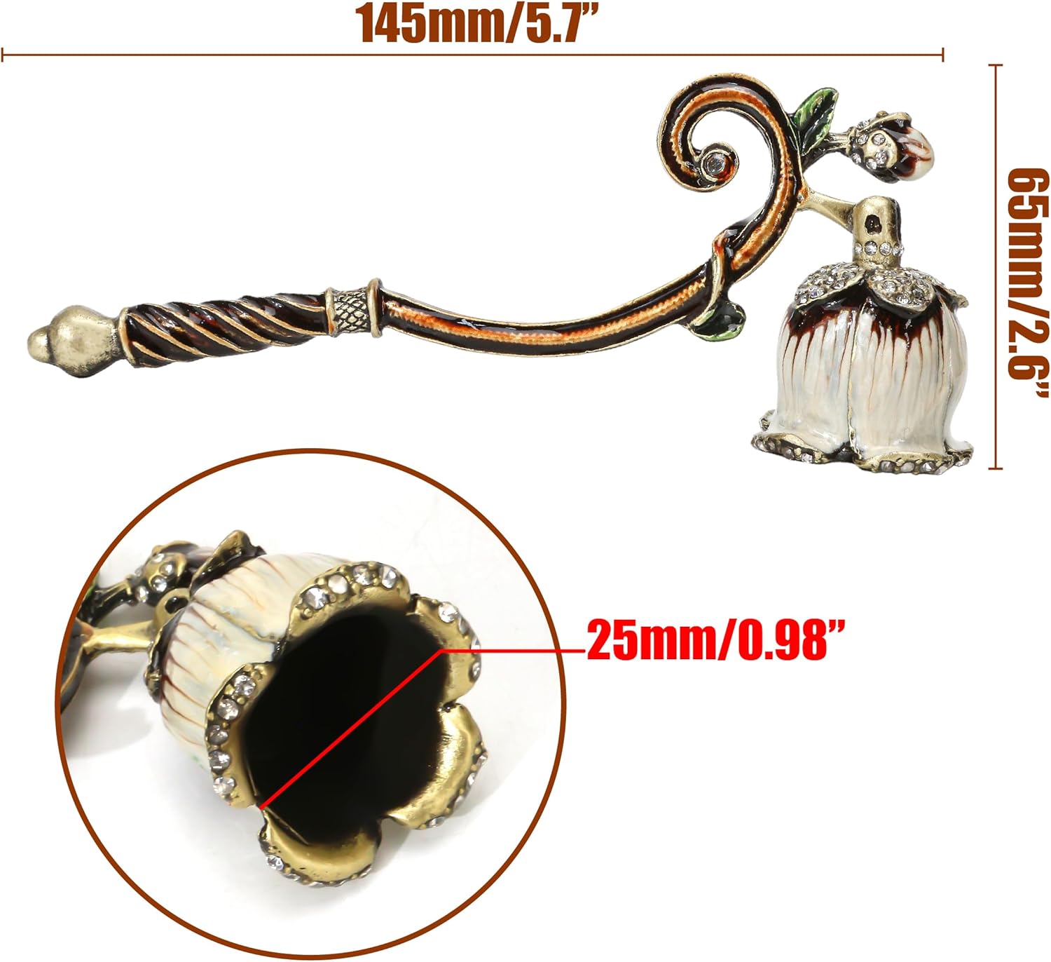 KH866 Candle Snuffer Vintage Flower Design