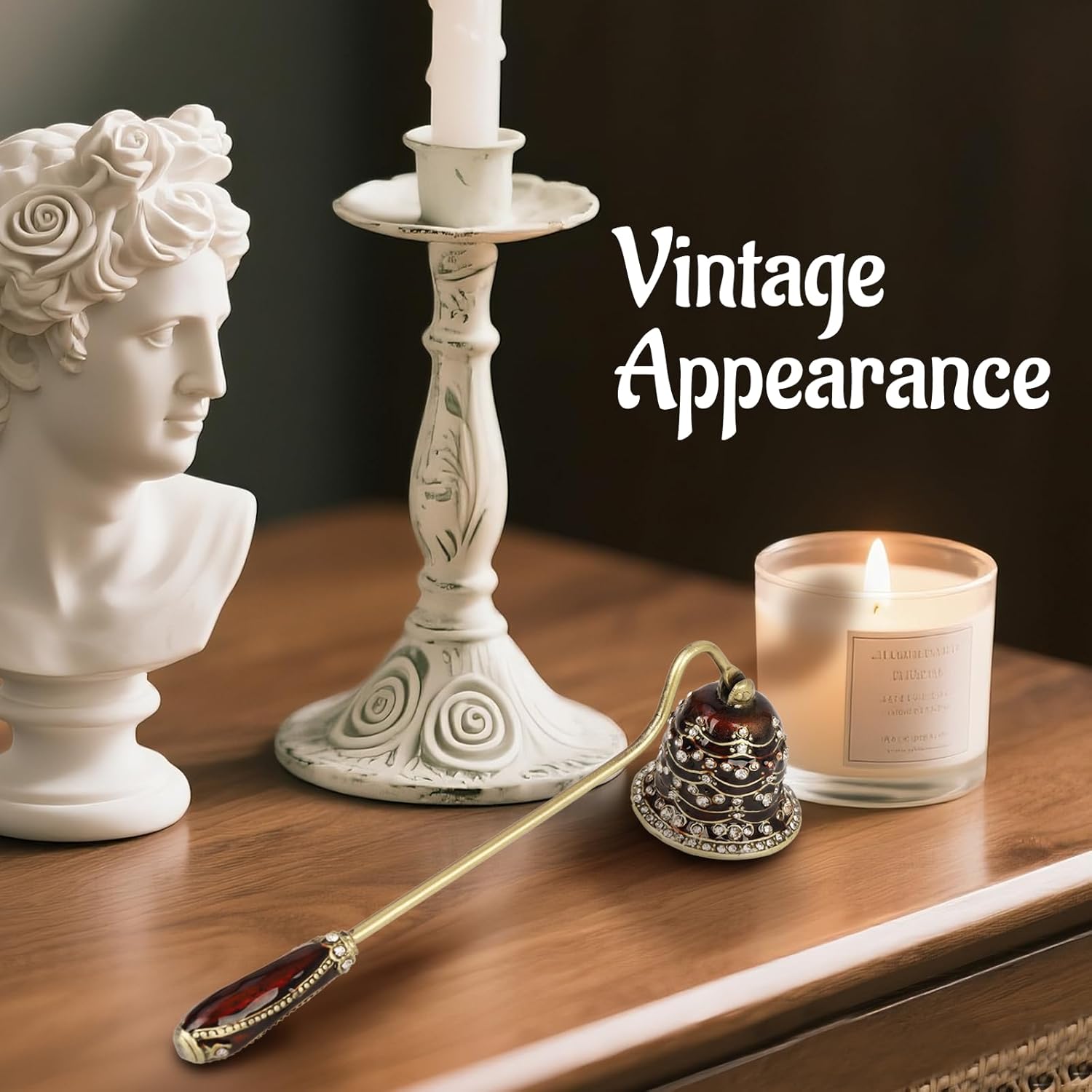 Elegant Royal-Style Candle Snuffer with Pearl Inlay 1