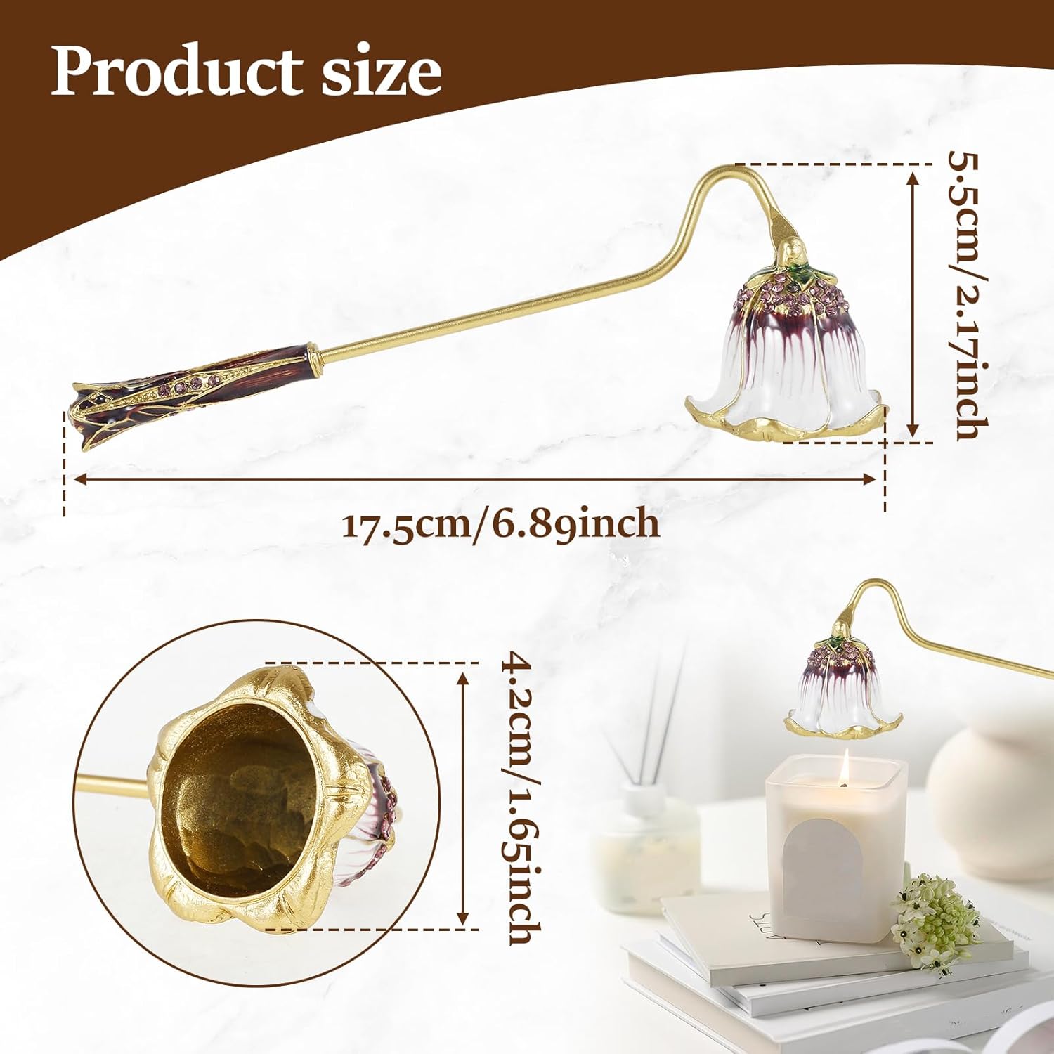 Purple Metal Candle Snuffer with Rotatable Handle