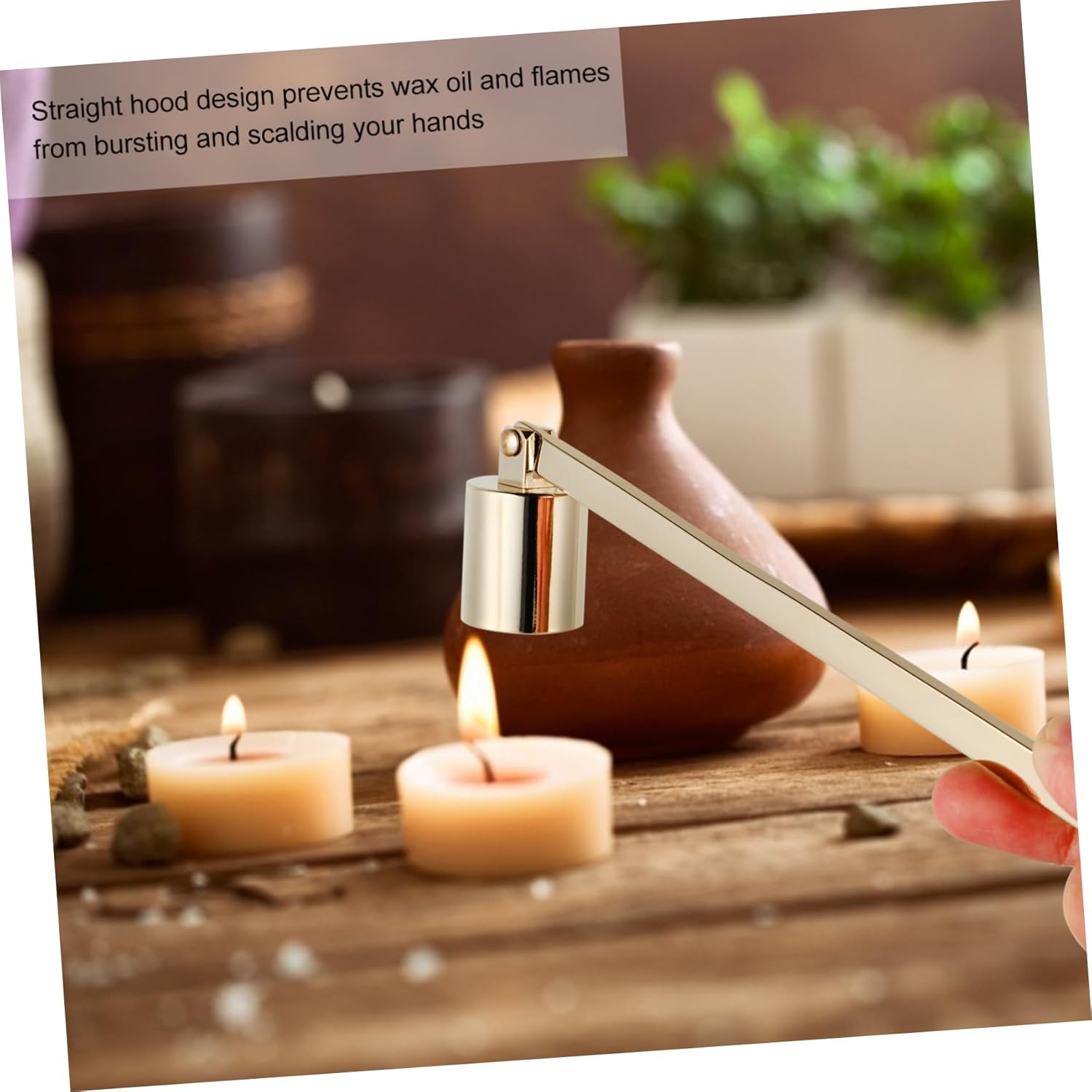 Happyyami Long Wick Candle Snuffer Holder