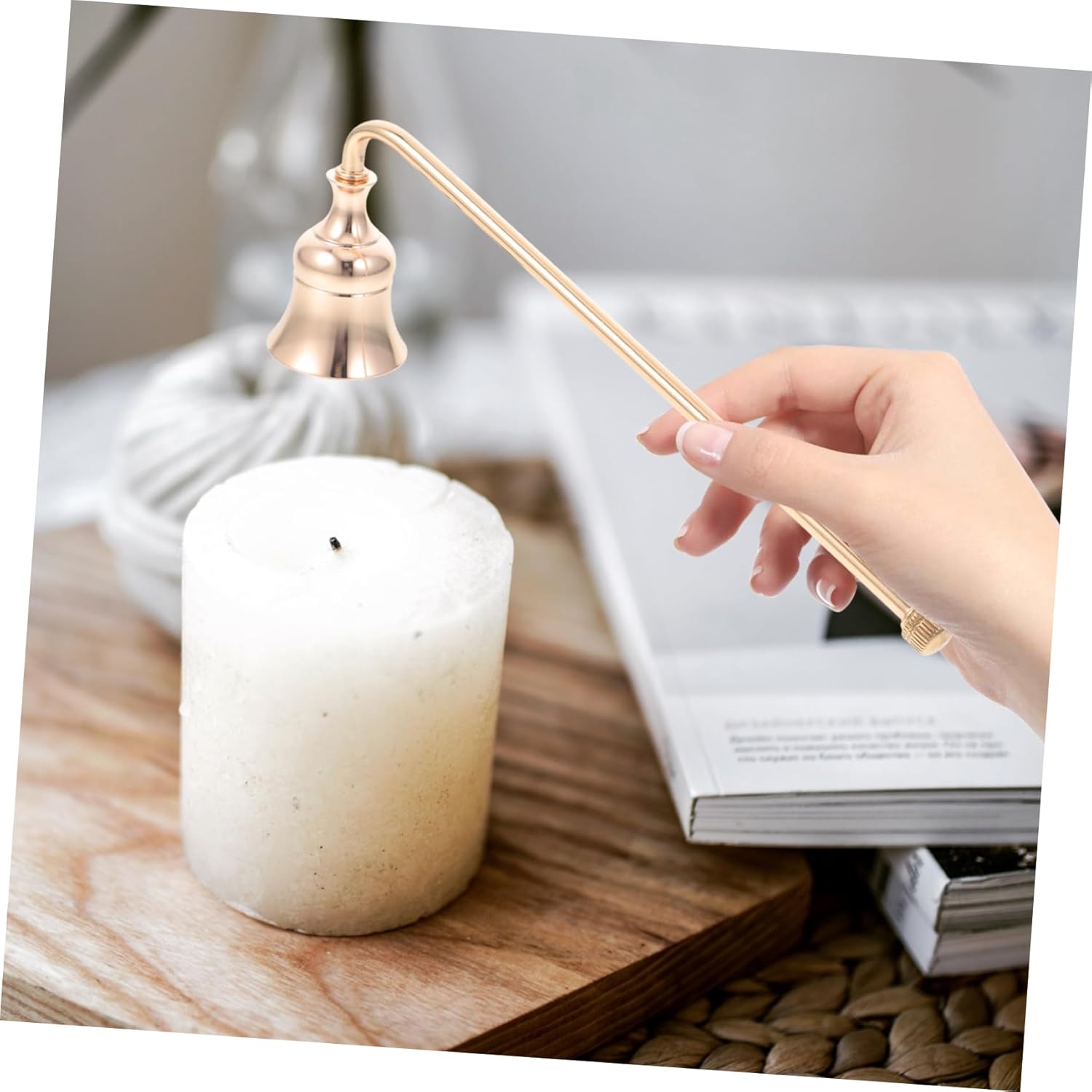 Antique Candle Extinguisher with Long Handle for Safe Flame Control