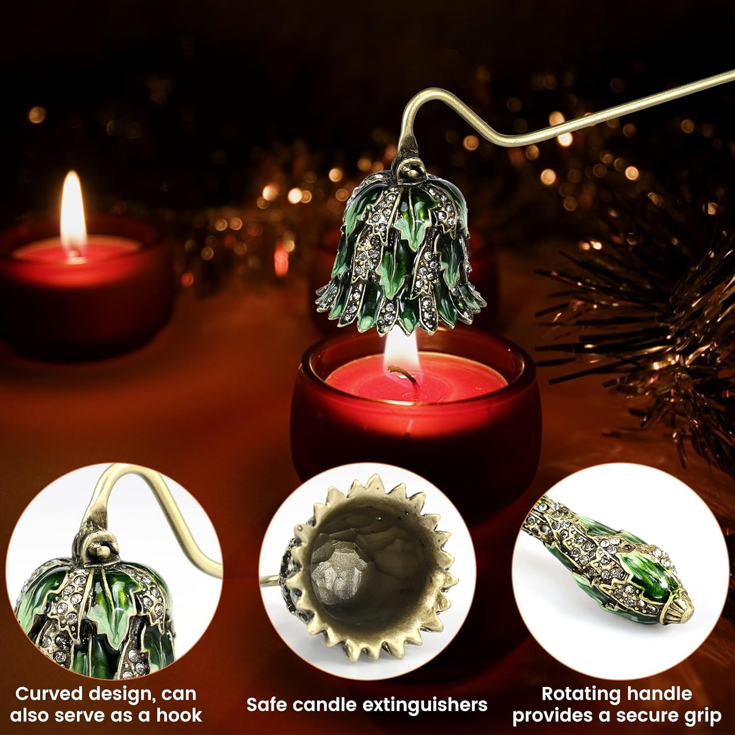 Elegant Metal Candle Snuffer with Long Handle 1