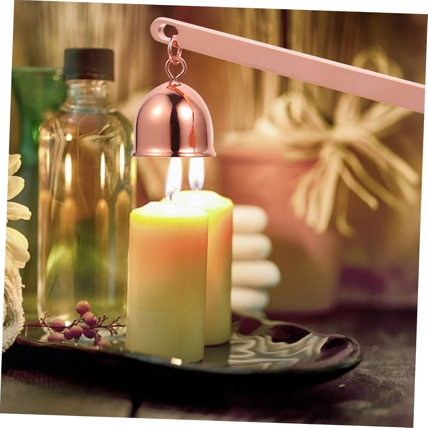Stainless Steel Candle Snuffer with Long Handle for Safe Wick Coverage