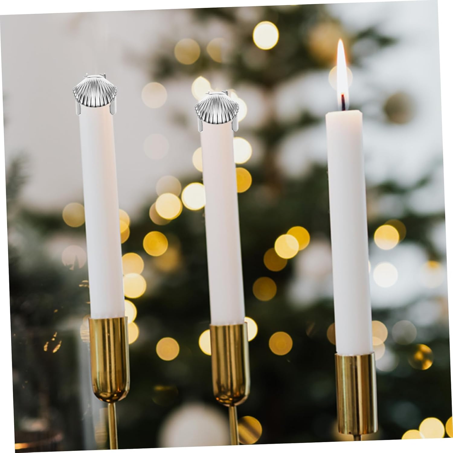 4pcs Candle Snuffer Set with Metal Shell Shape