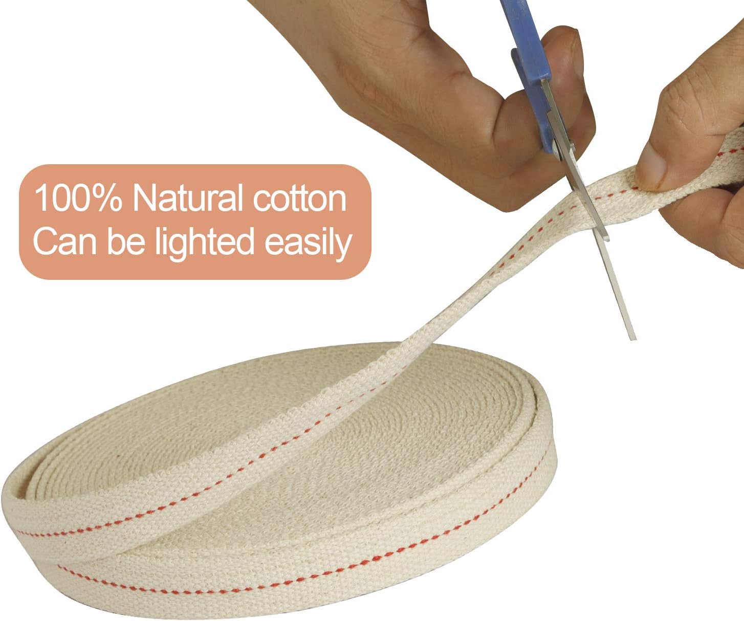 ZOENHOU 1 Inch 33 Feet Cotton Oil Wicks Roll