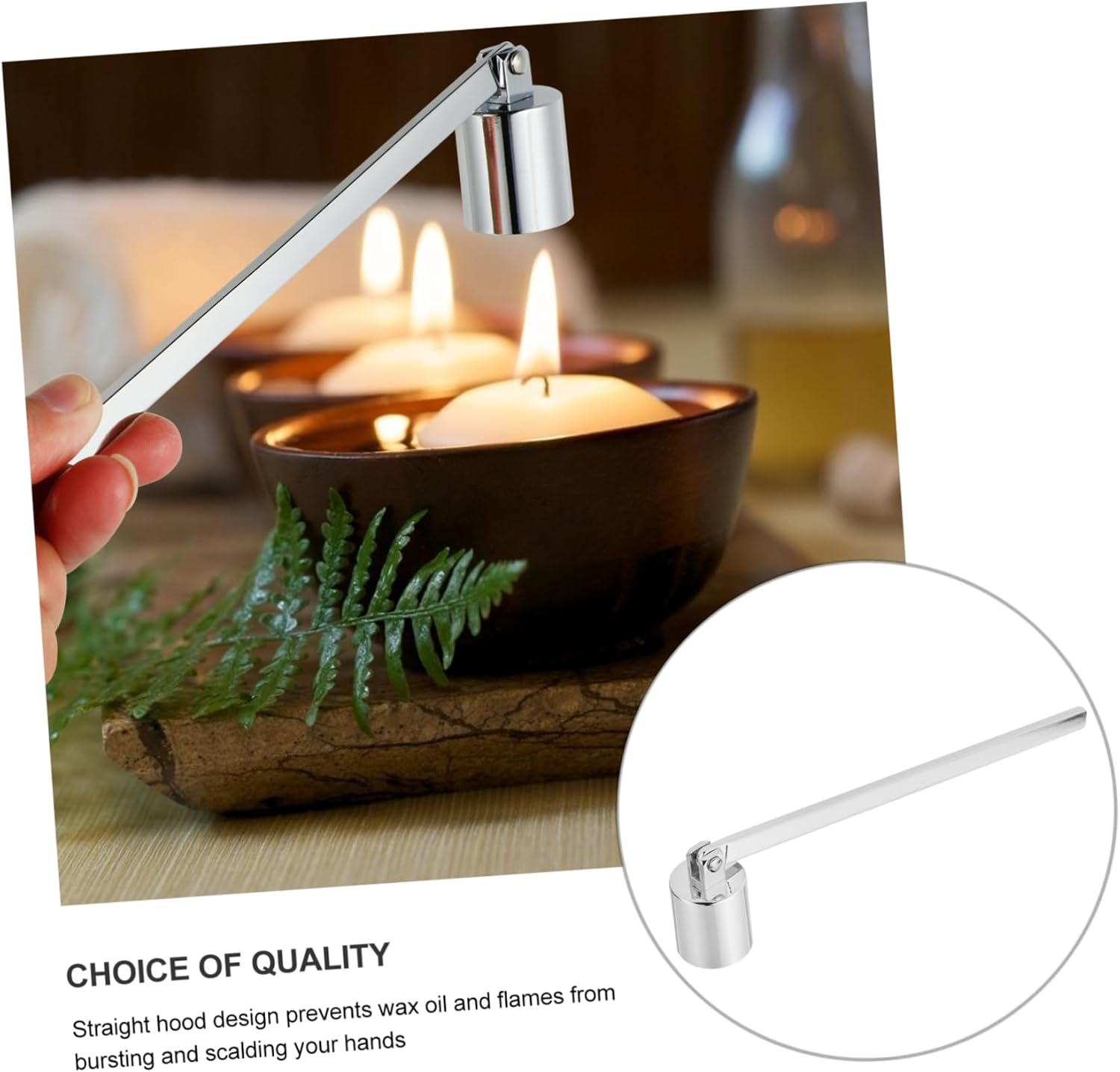 Elegant Stainless Steel Candle Snuffer with Handle